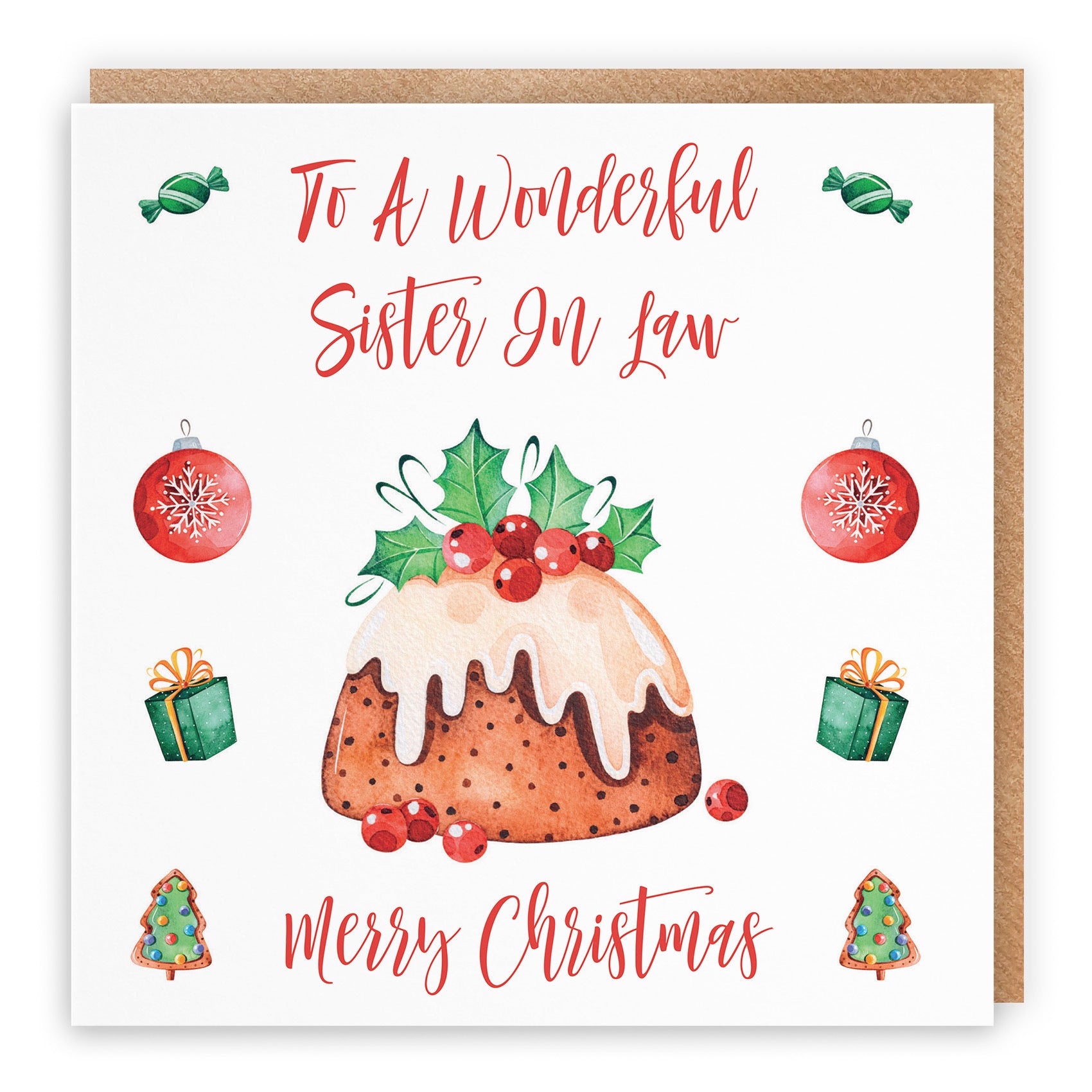 Sister In Law Card Christmas Pudding - Default Title (TH02912)