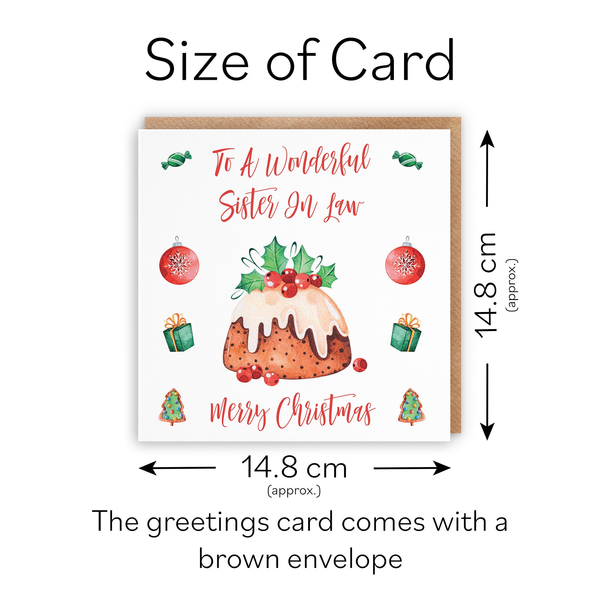Sister In Law Card Christmas Pudding - Default Title (TH02912)