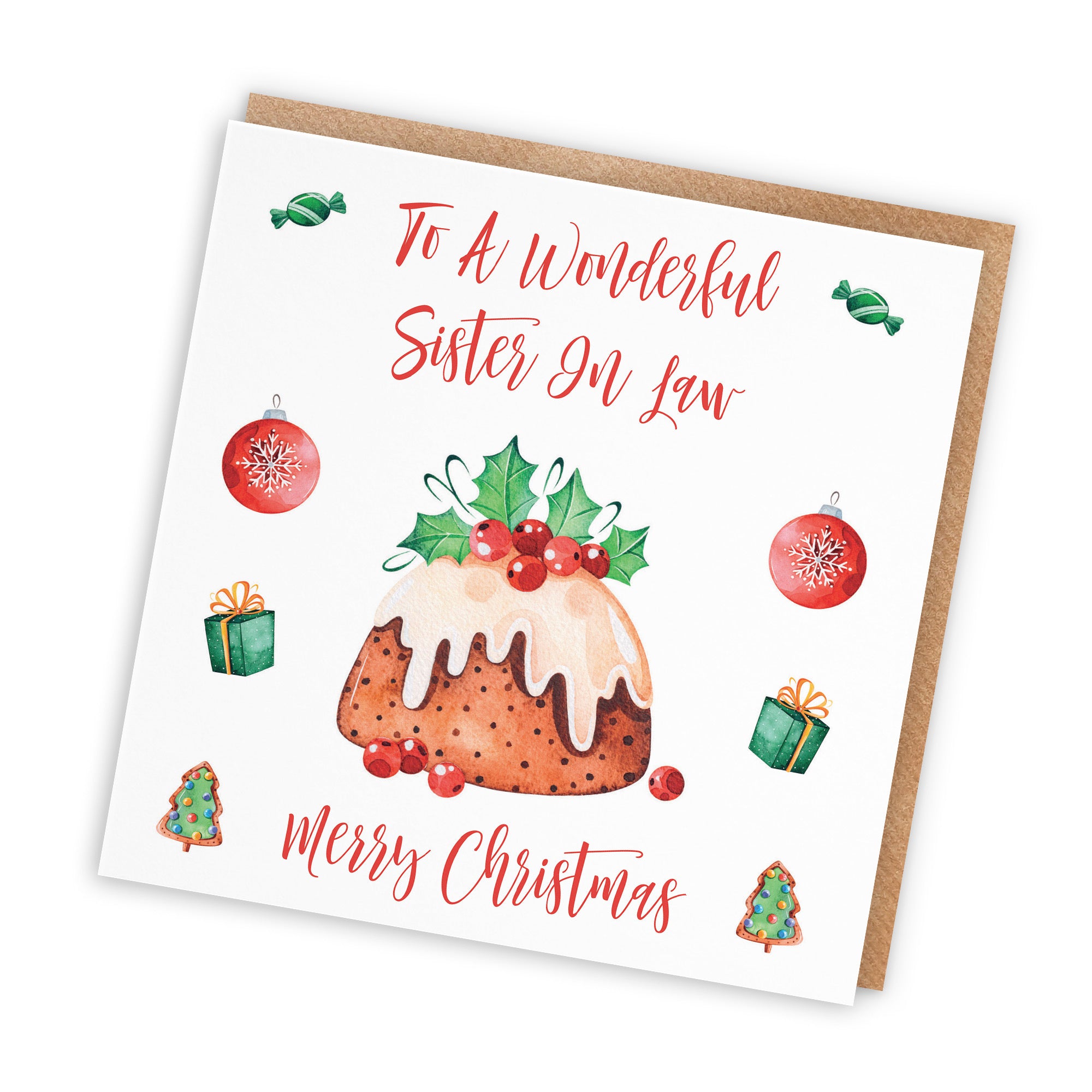 Sister In Law Card Christmas Pudding - Default Title (TH02912)