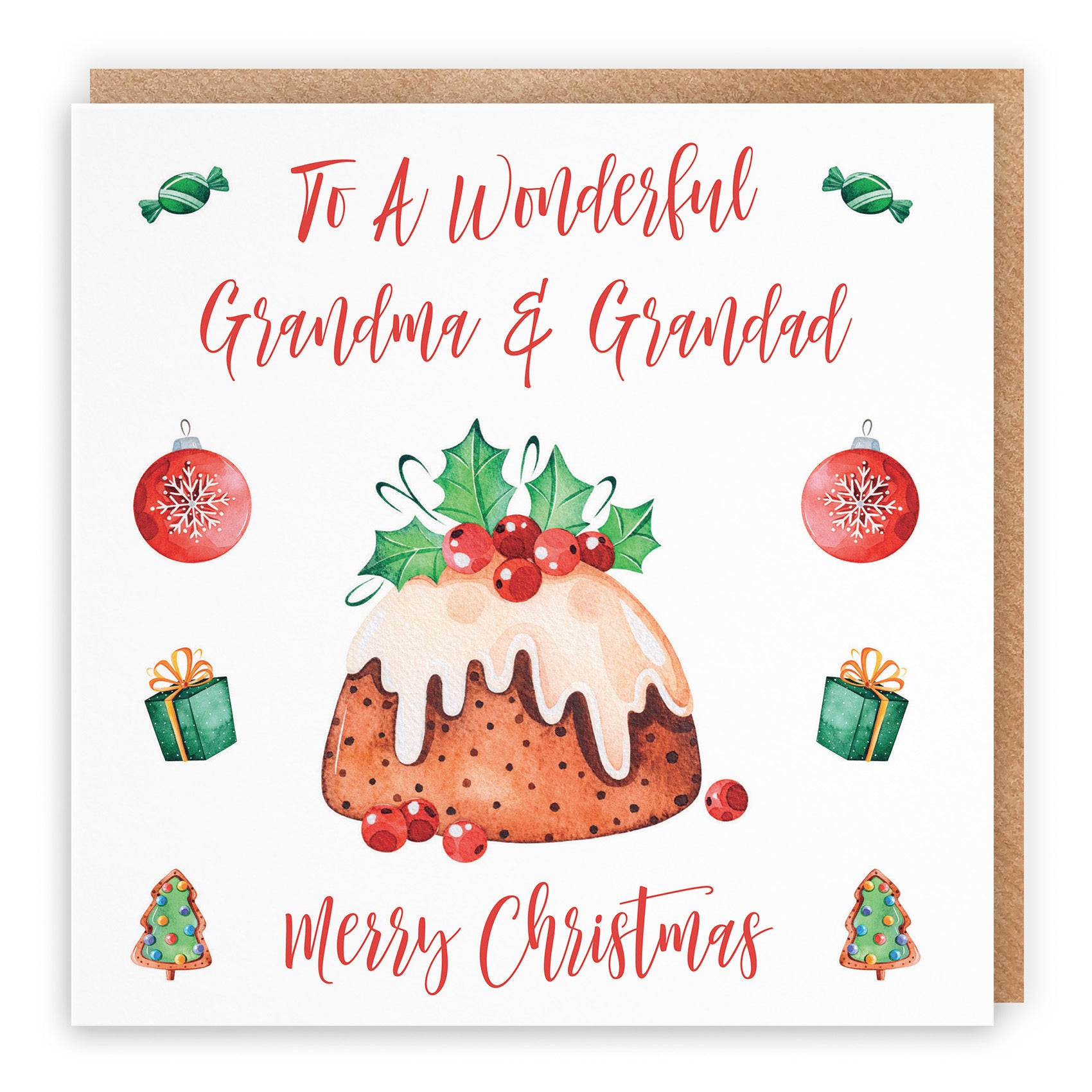 Grandma And Grandad Card Christmas Pudding - Default Title (TH02914)
