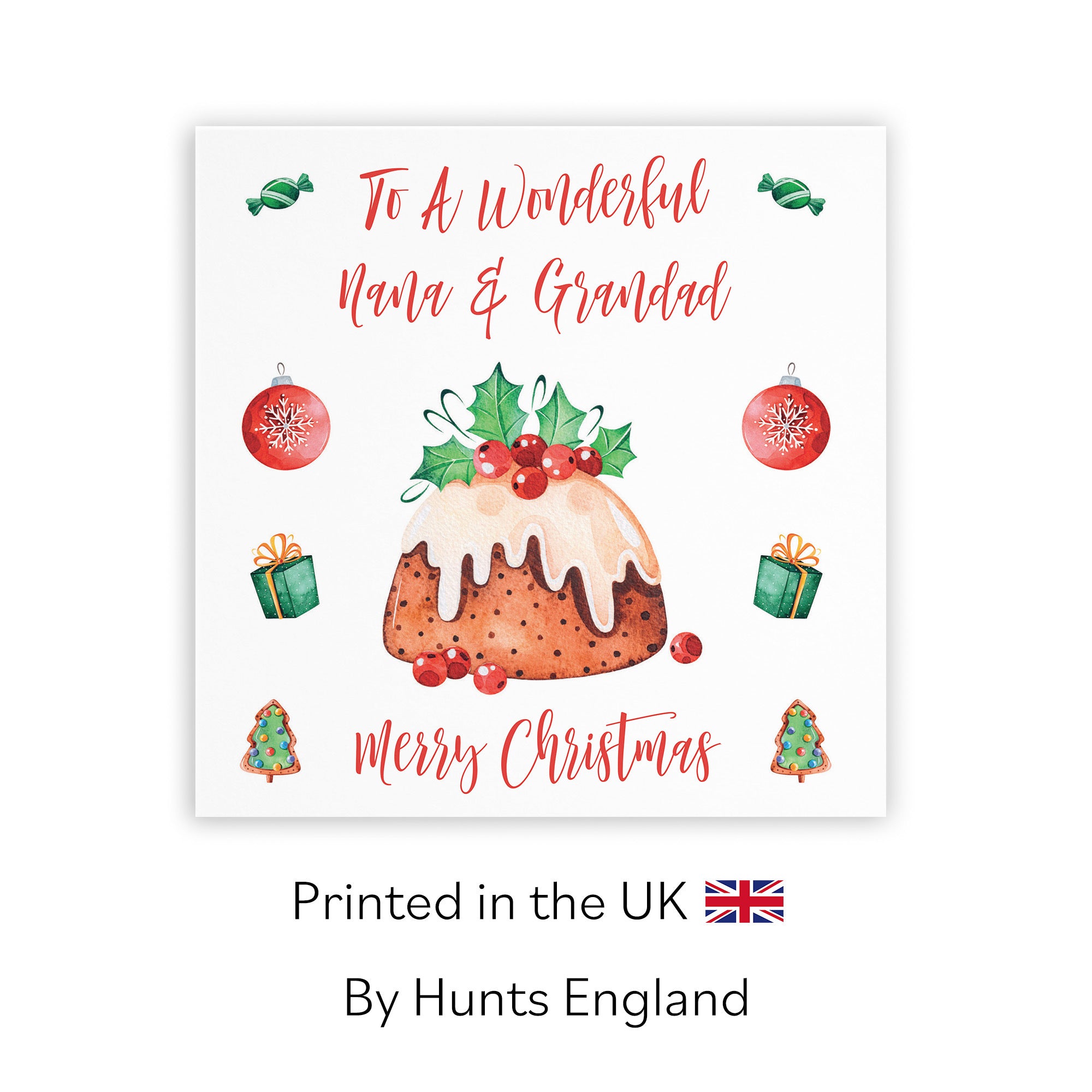 Nana And Grandad Card Christmas Pudding - Default Title (TH02917)