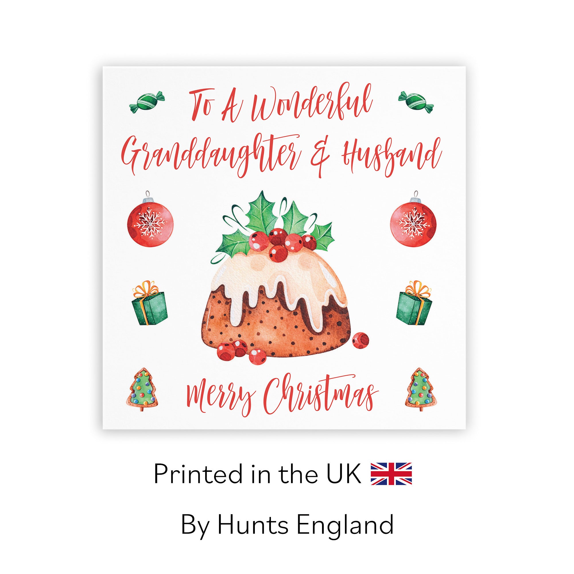Granddaughter And Husband Card Christmas Pudding - Default Title (TH02928)