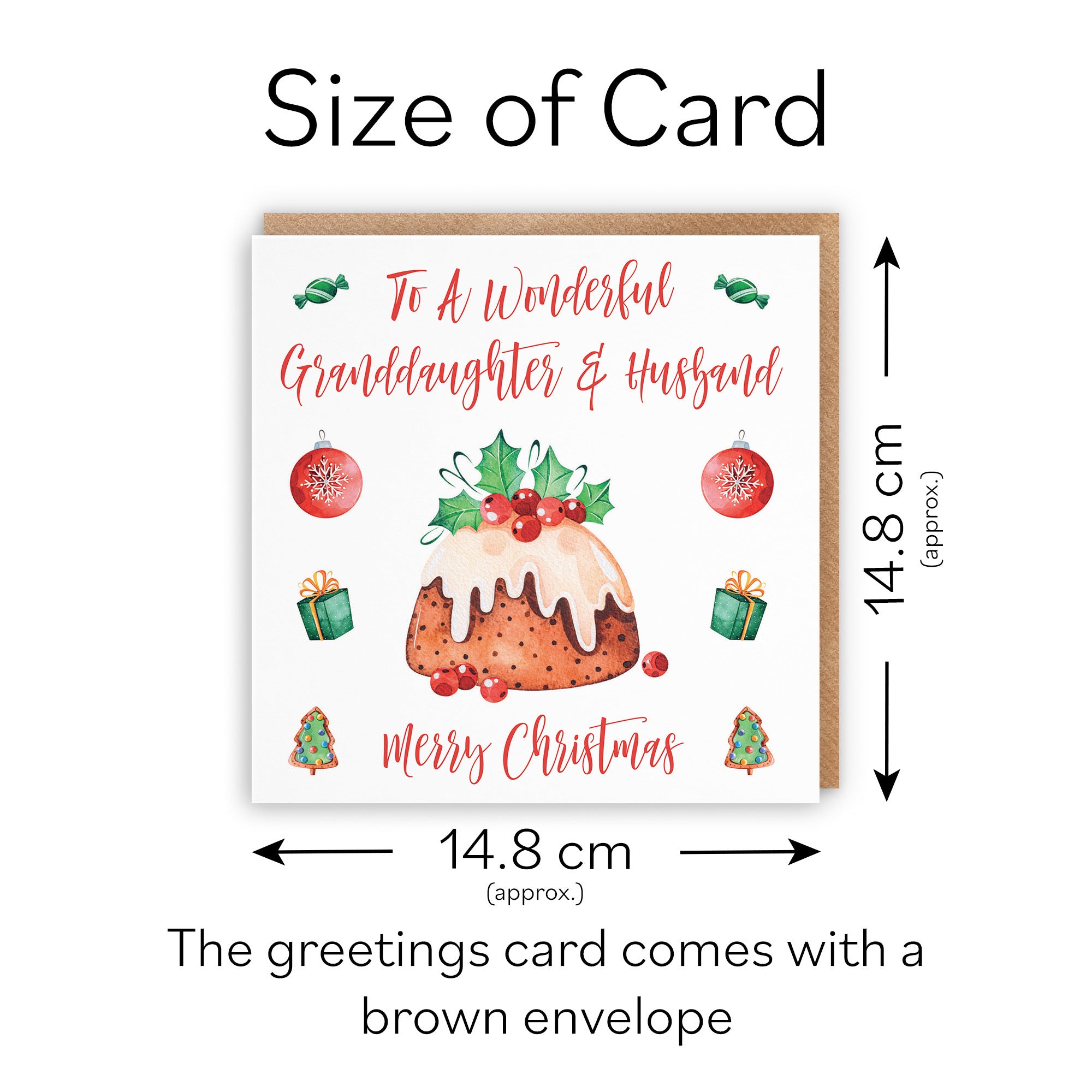 Granddaughter And Husband Card Christmas Pudding - Default Title (TH02928)