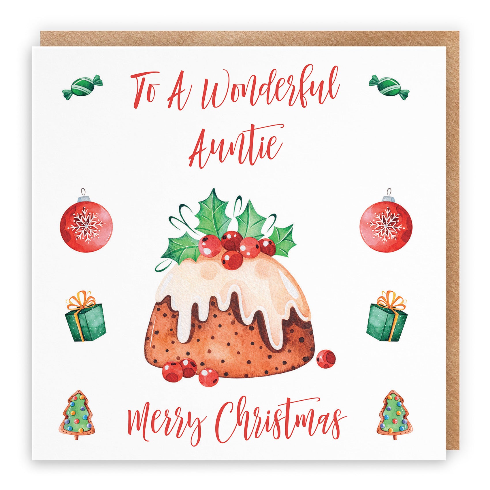 Auntie Card Christmas Pudding - Default Title (TH02931)