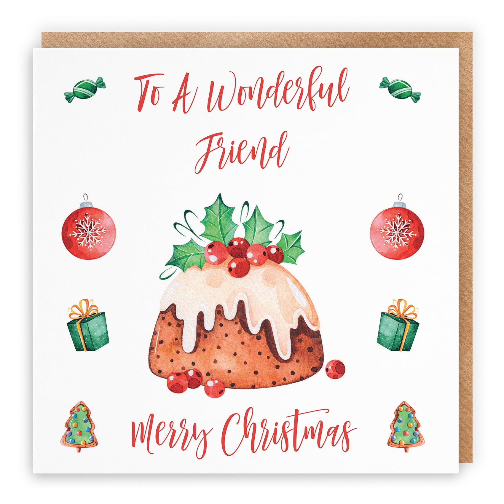 Friend Card Christmas Pudding - Default Title (TH02934)