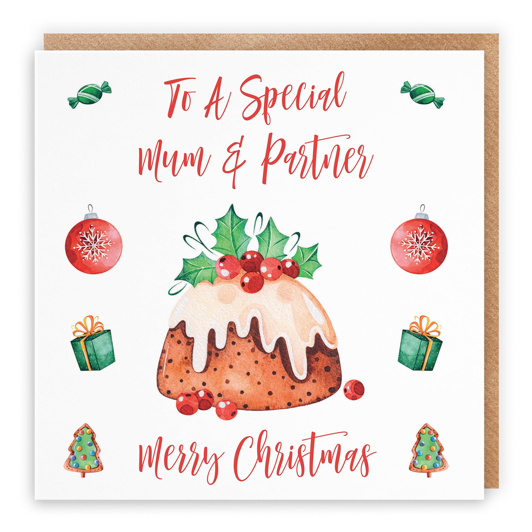 Mum And Partner Card Christmas Pudding - Default Title (TH02937)