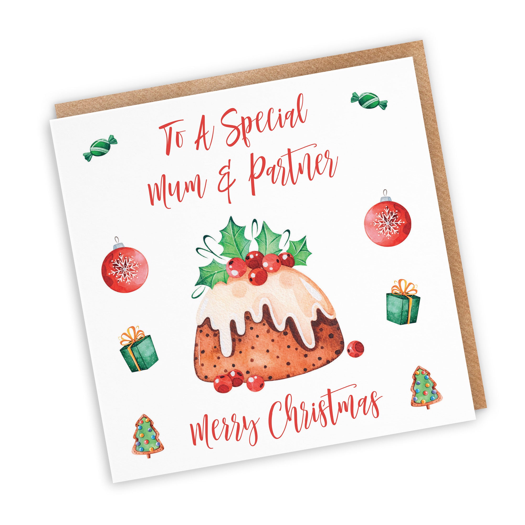 Mum And Partner Card Christmas Pudding - Default Title (TH02937)