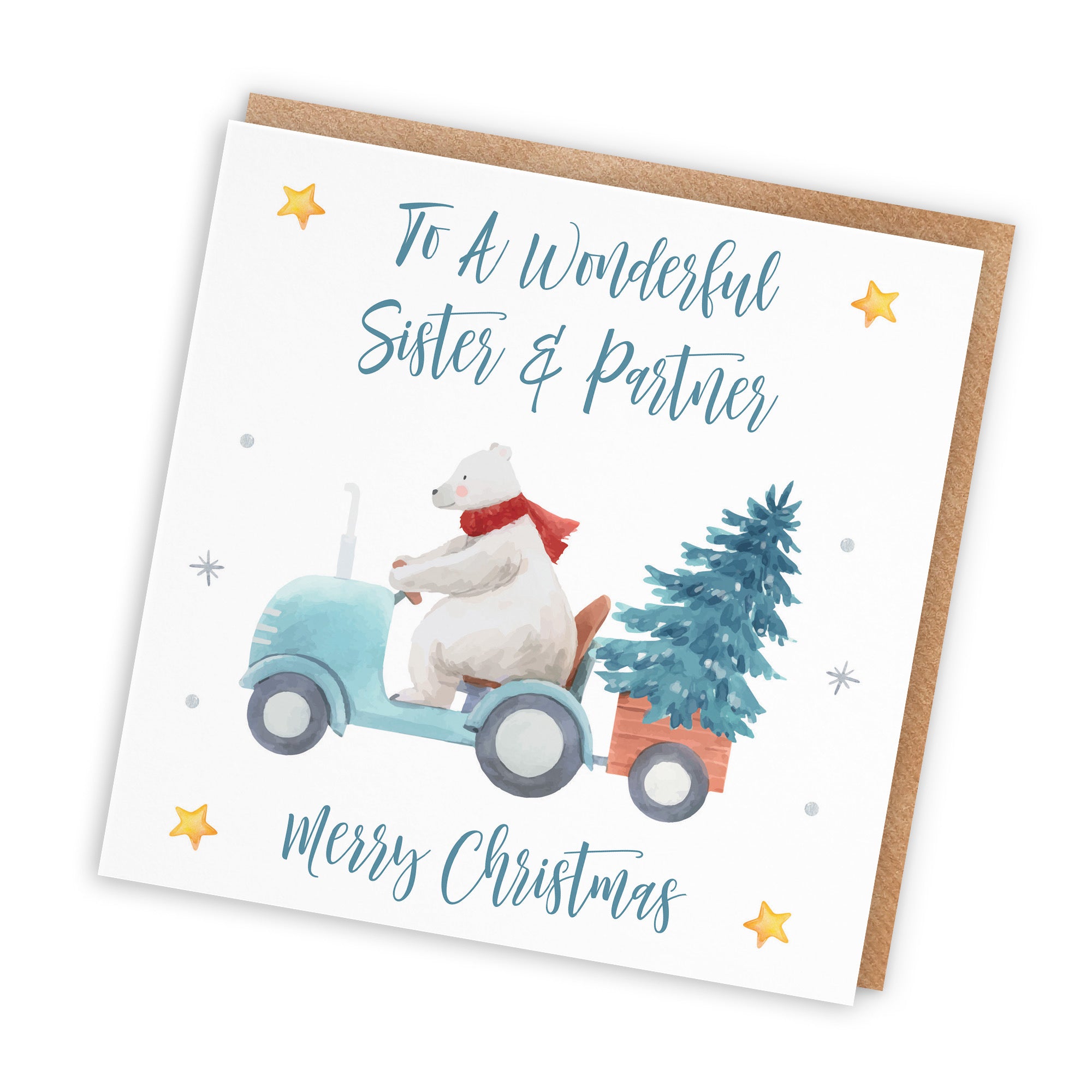 Sister And Partner Christmas Card Polar Bear - Default Title (TH02952)
