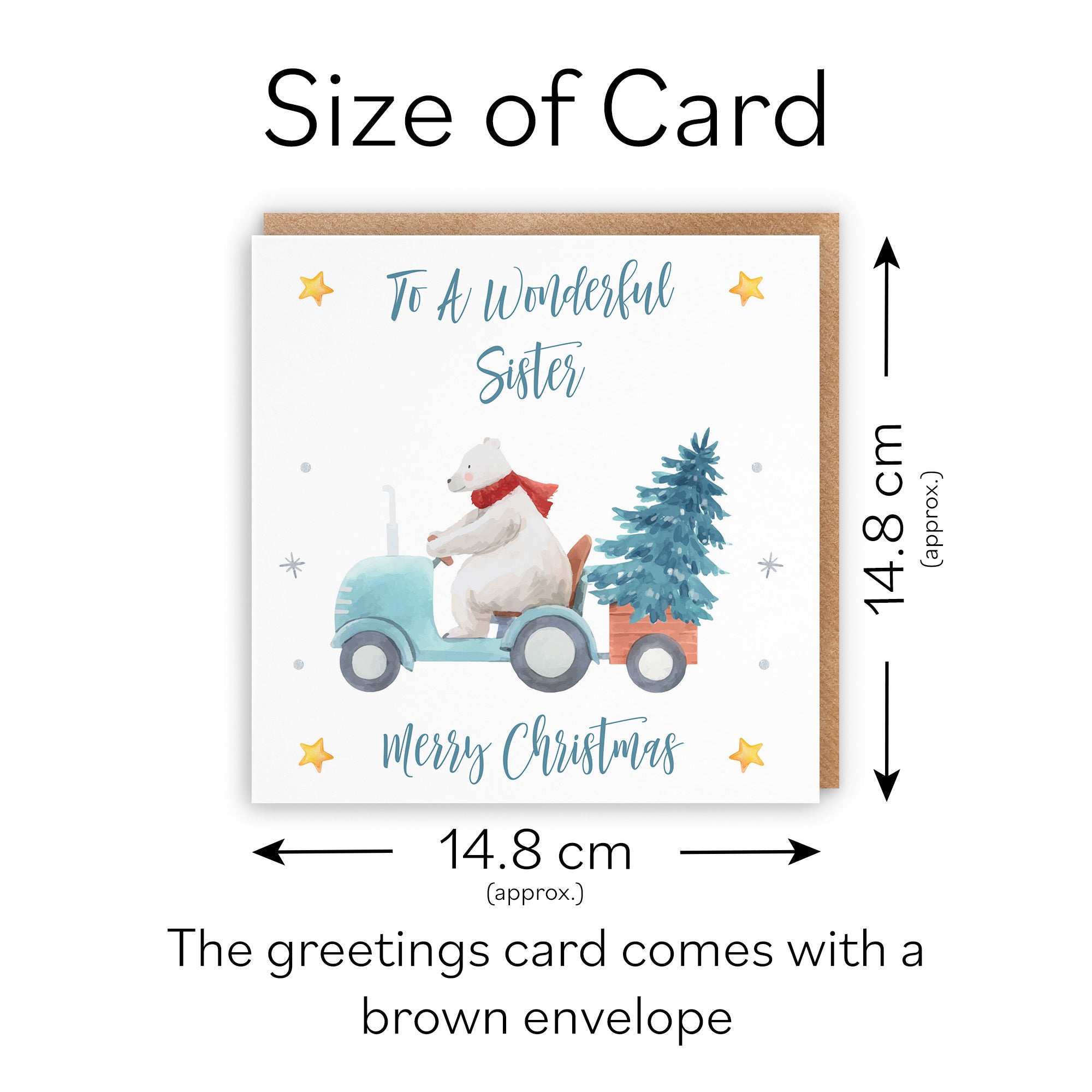 Sister Christmas Card Polar Bear - Default Title (TH02953)