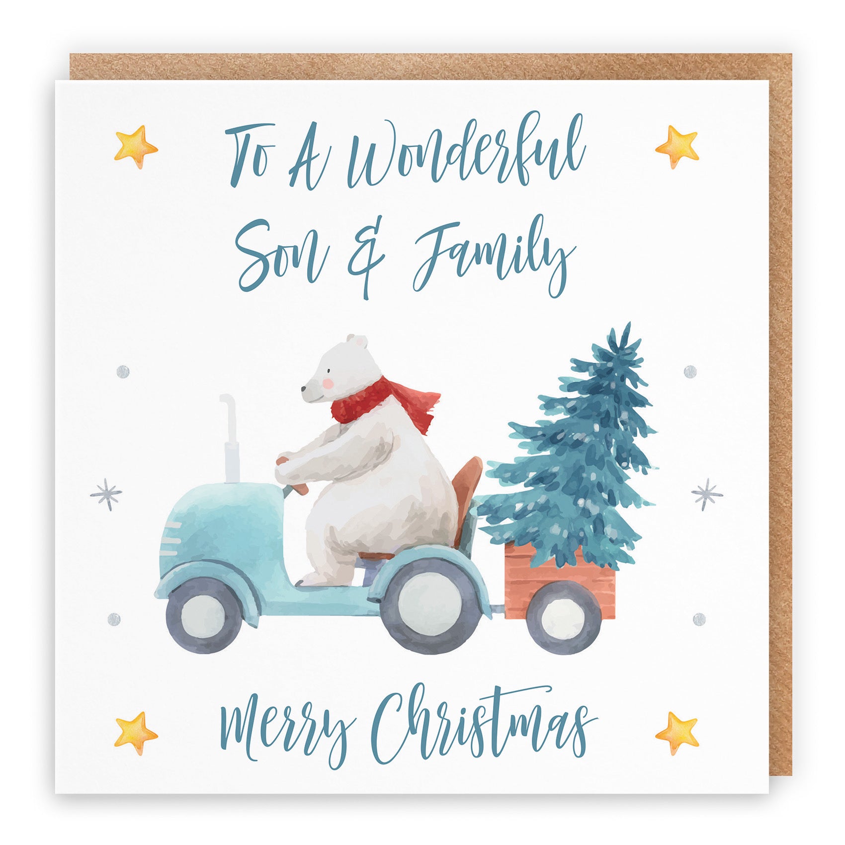 Son And Family Christmas Card Polar Bear - Default Title (TH02970)