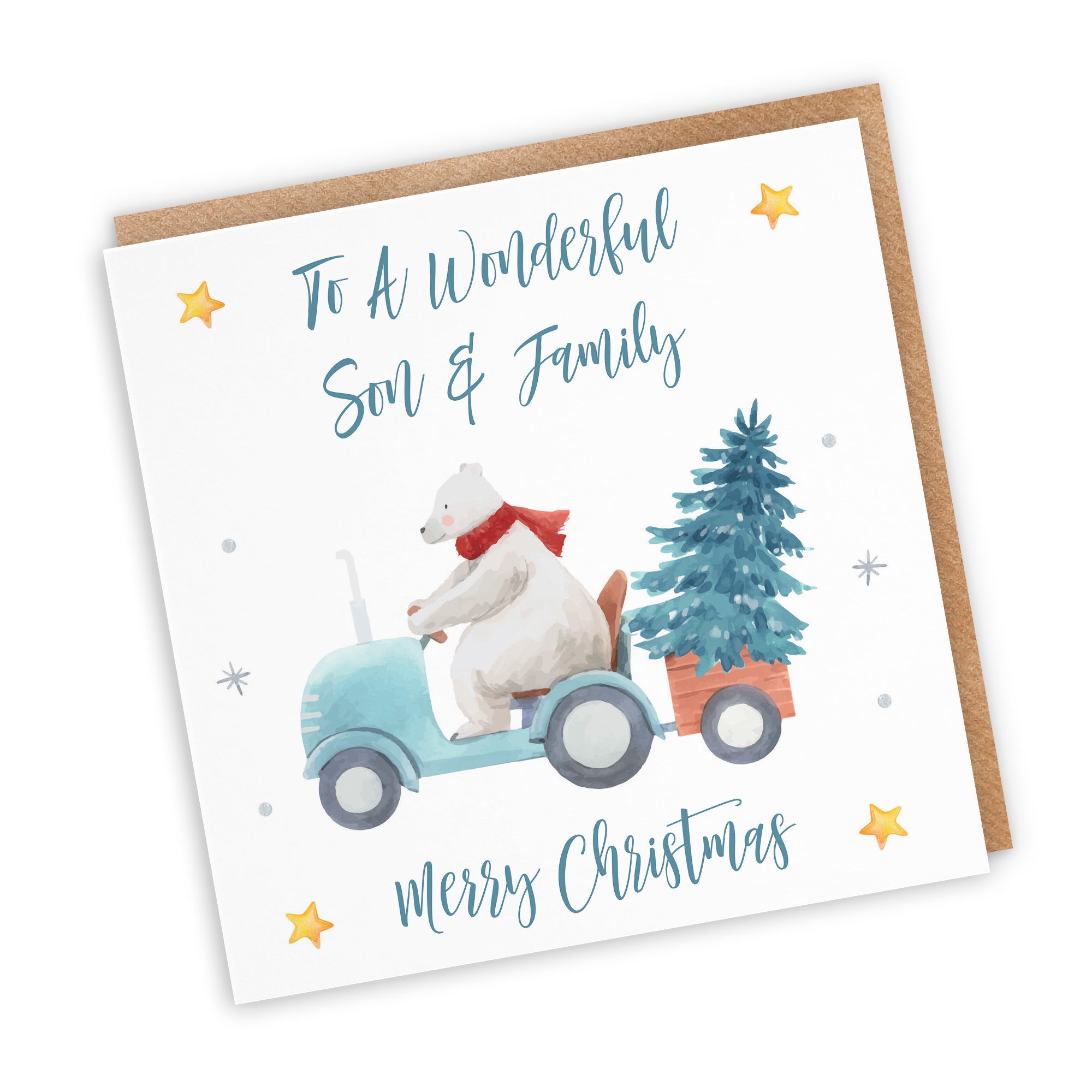 Son And Family Christmas Card Polar Bear - Default Title (TH02970)