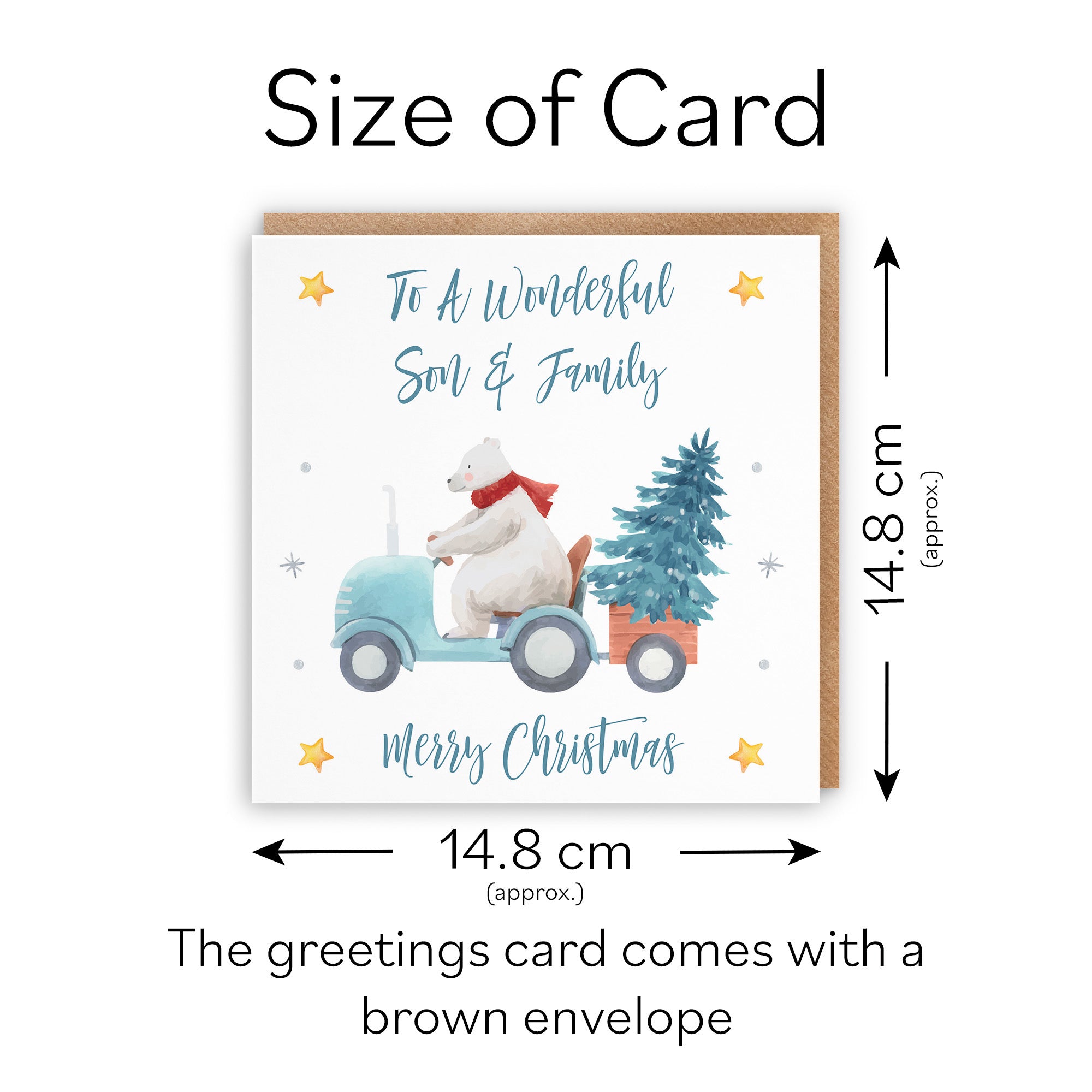 Son And Family Christmas Card Polar Bear - Default Title (TH02970)