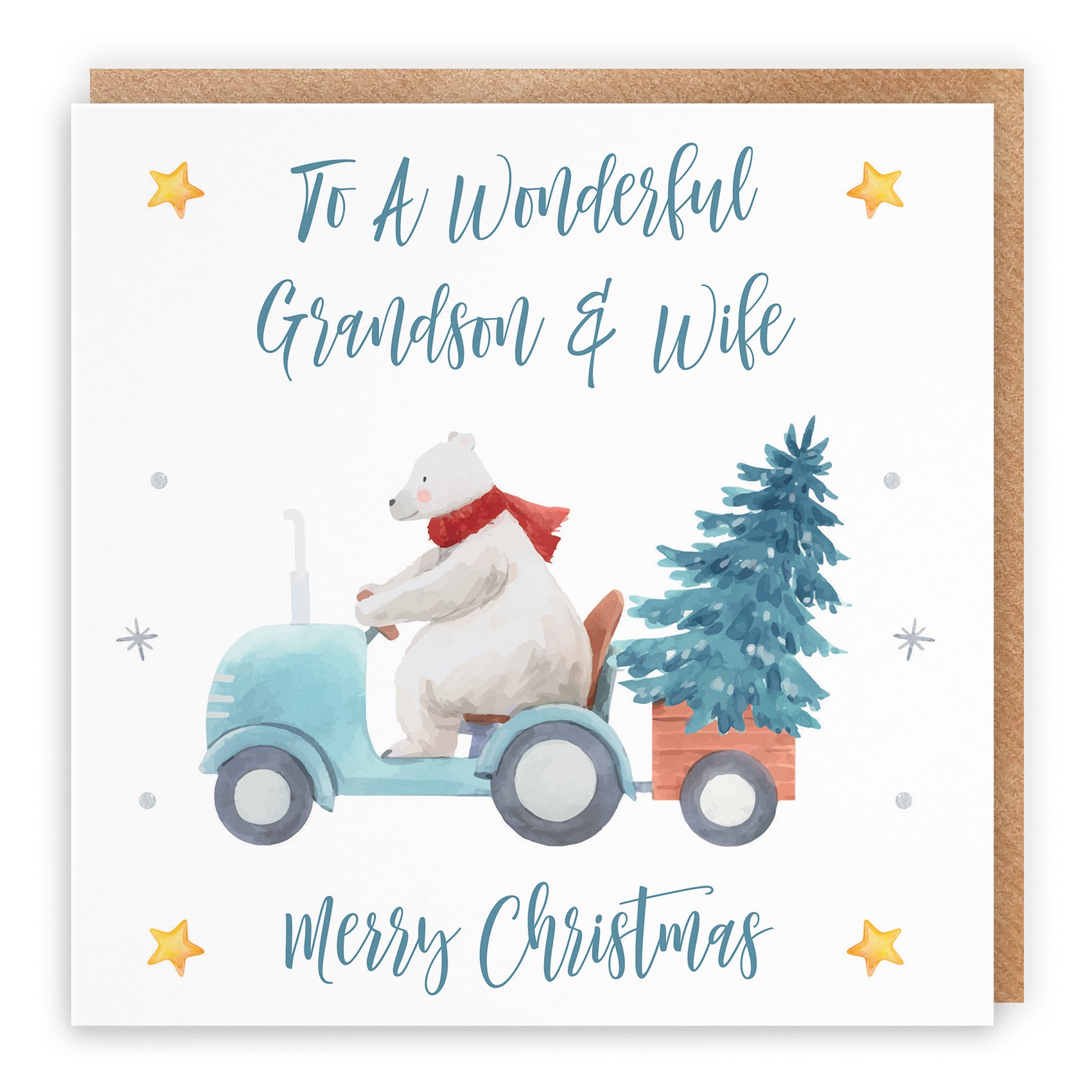 Grandson And Wife Christmas Card Polar Bear - Default Title (TH02981)