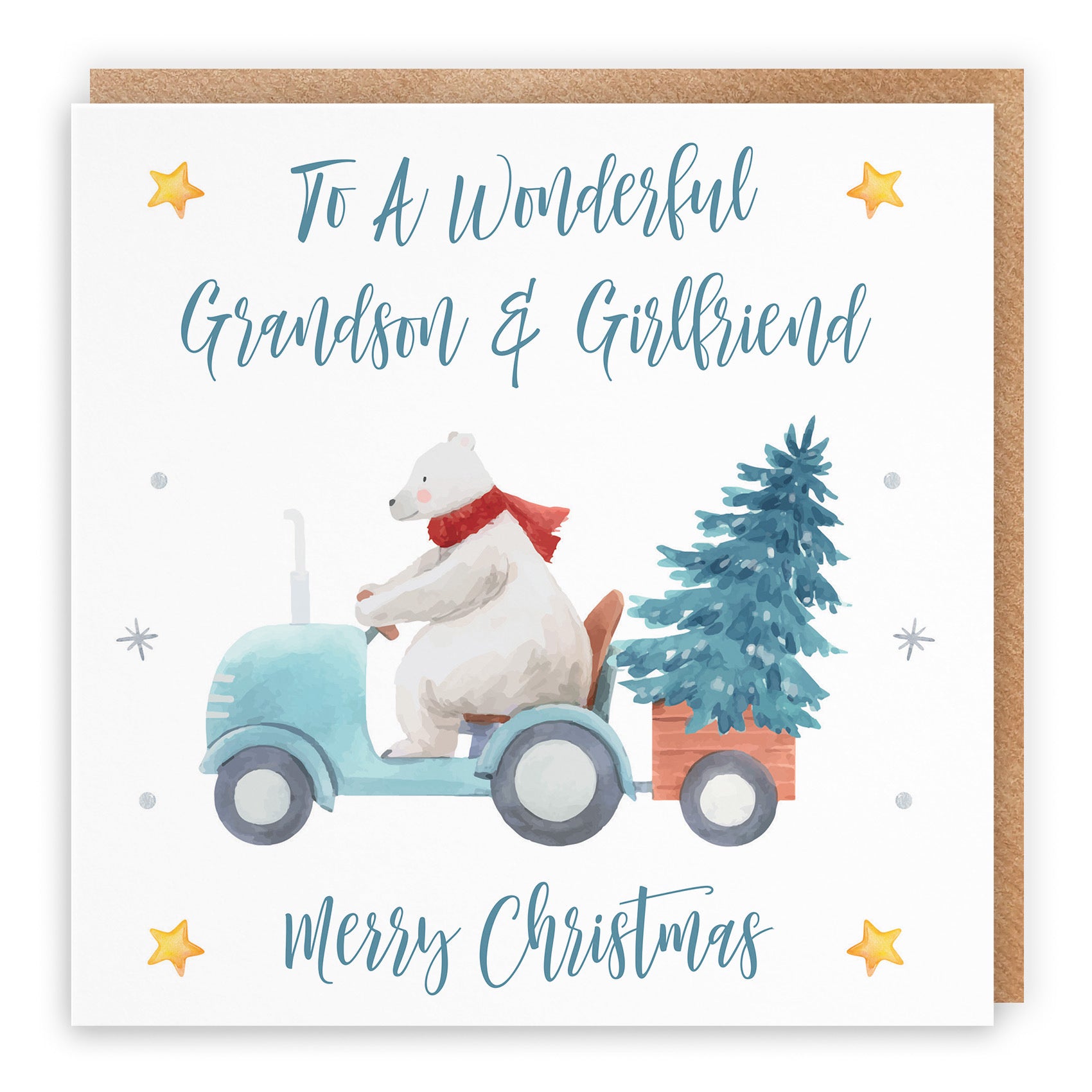 Grandson And Girlfriend Christmas Card Polar Bear - Default Title (TH02983)