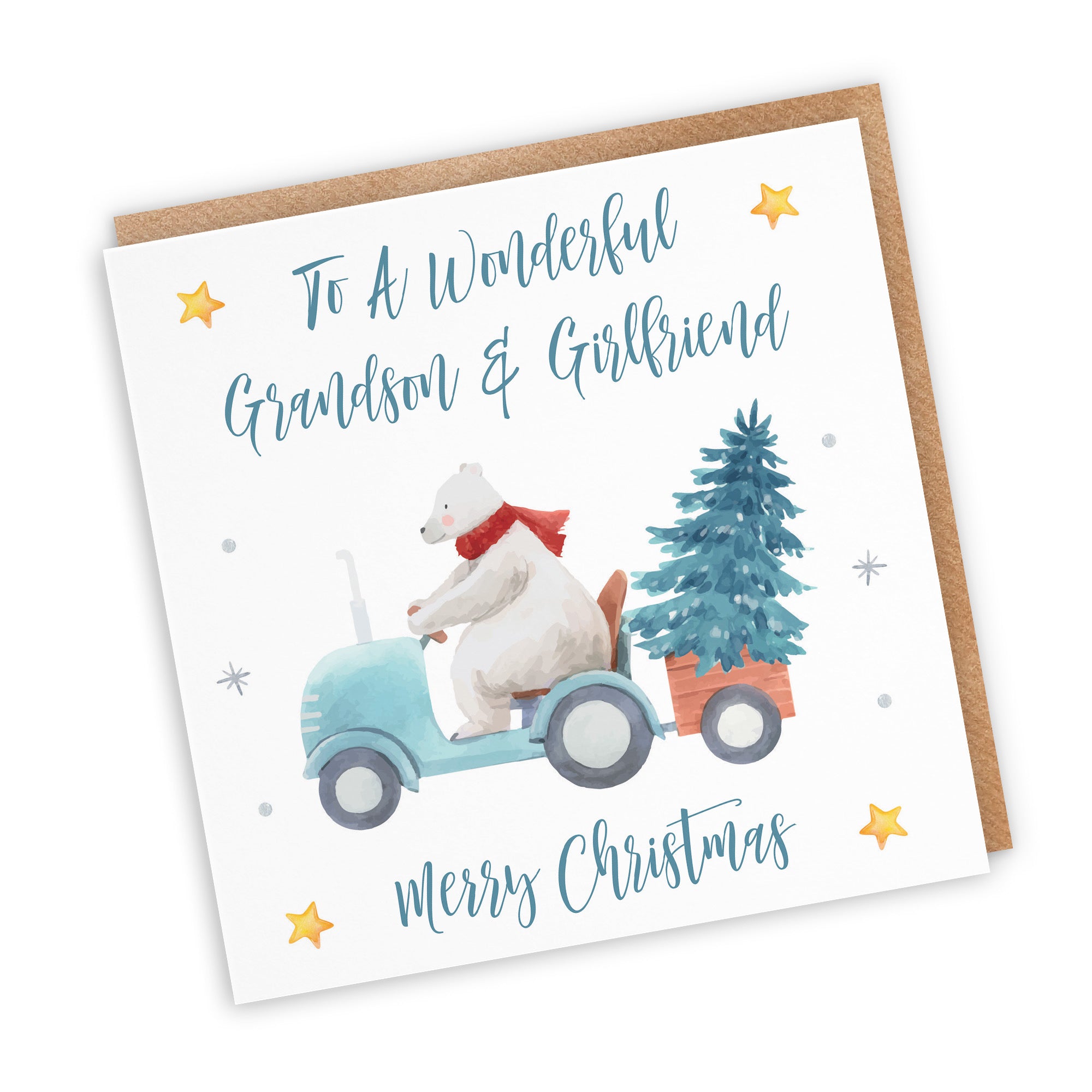 Grandson And Girlfriend Christmas Card Polar Bear - Default Title (TH02983)