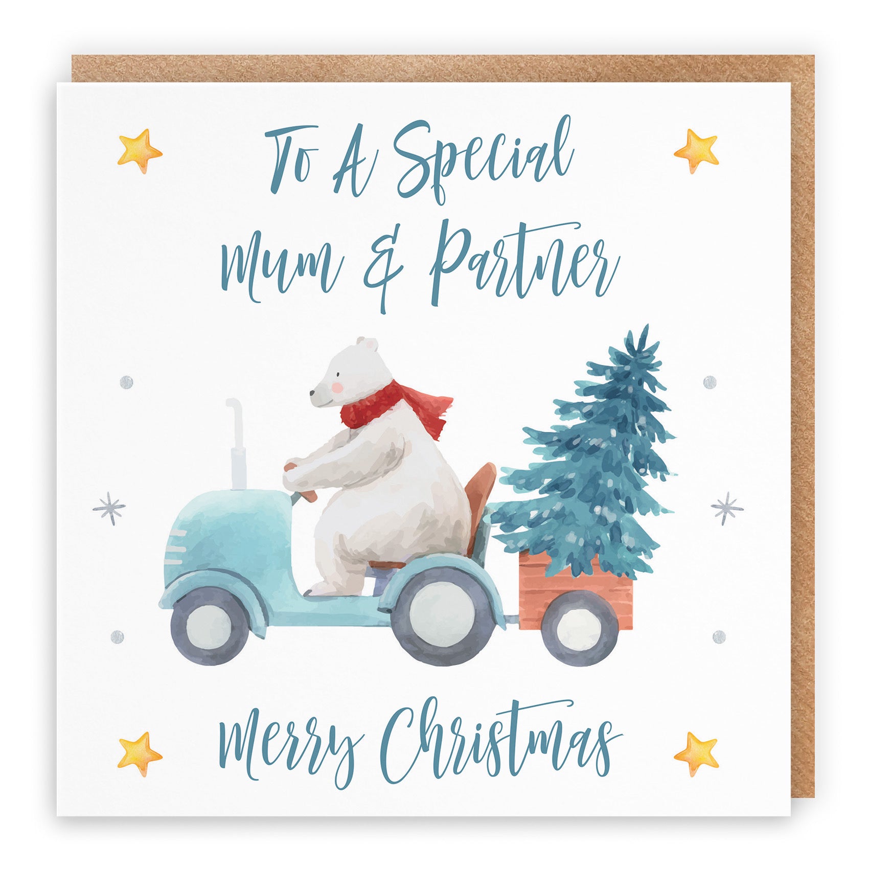 Mum And Partner Christmas Card Polar Bear - Default Title (TH02996)