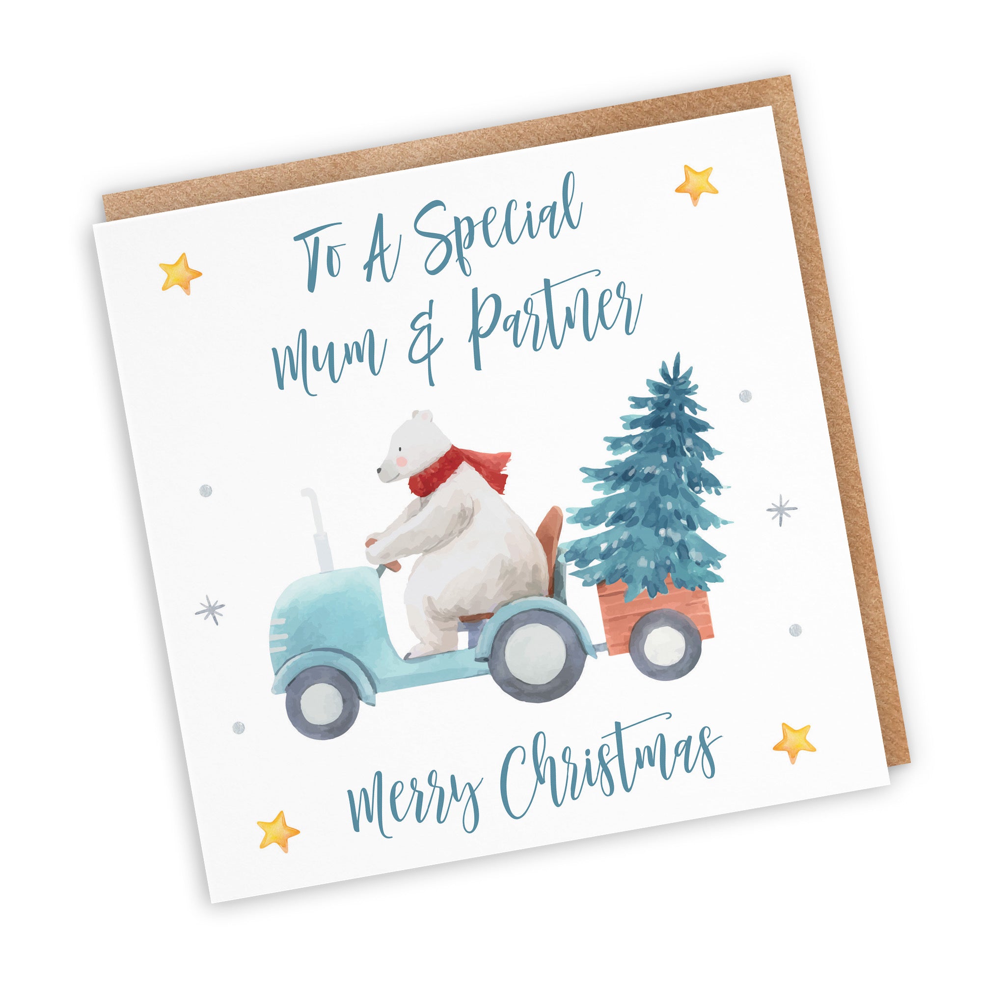 Mum And Partner Christmas Card Polar Bear - Default Title (TH02996)