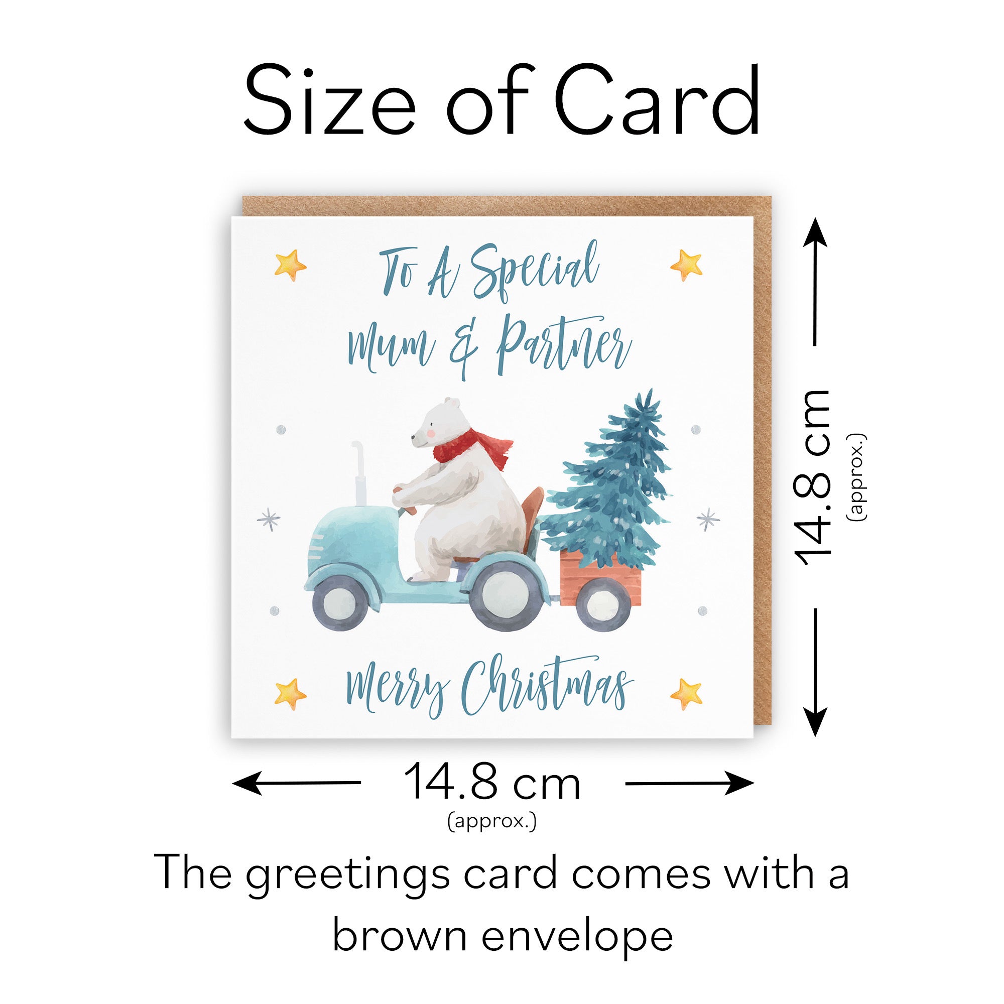 Mum And Partner Christmas Card Polar Bear - Default Title (TH02996)