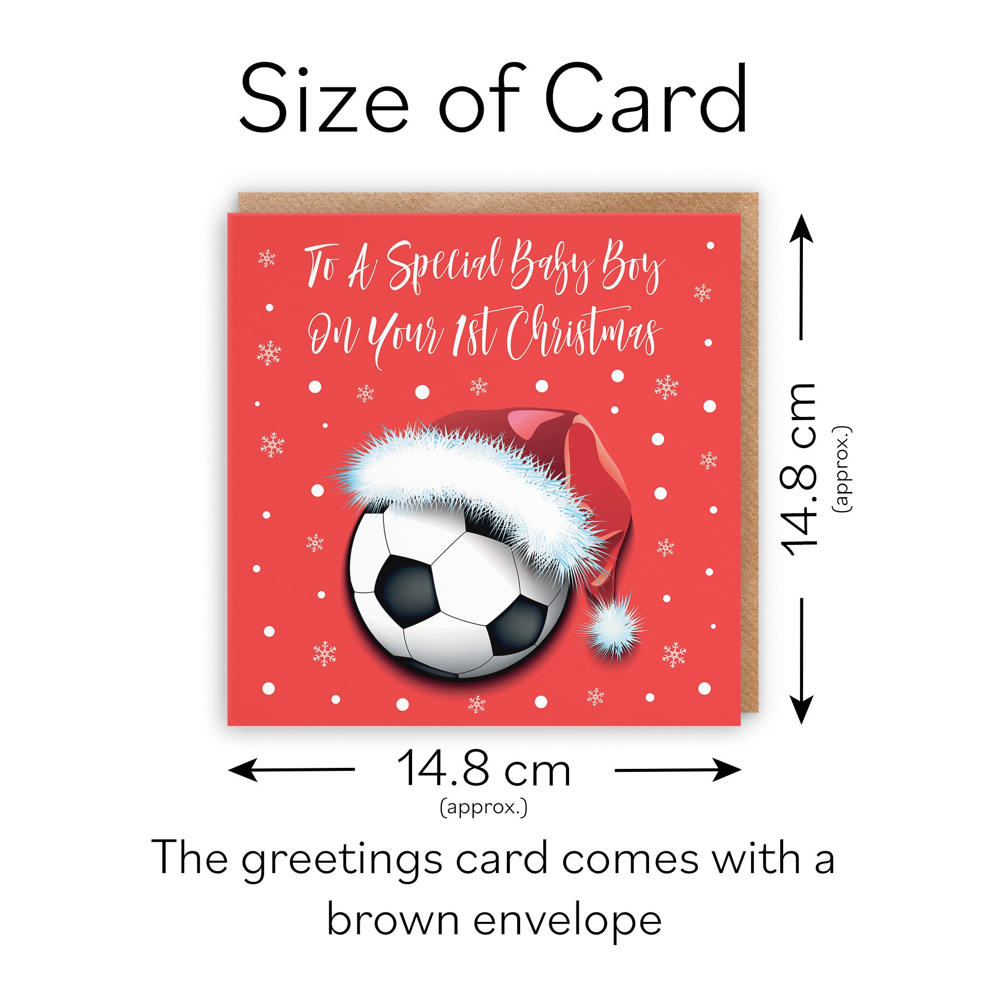 Baby Boy's 1st Christmas Card Football - Default Title (TH03081)