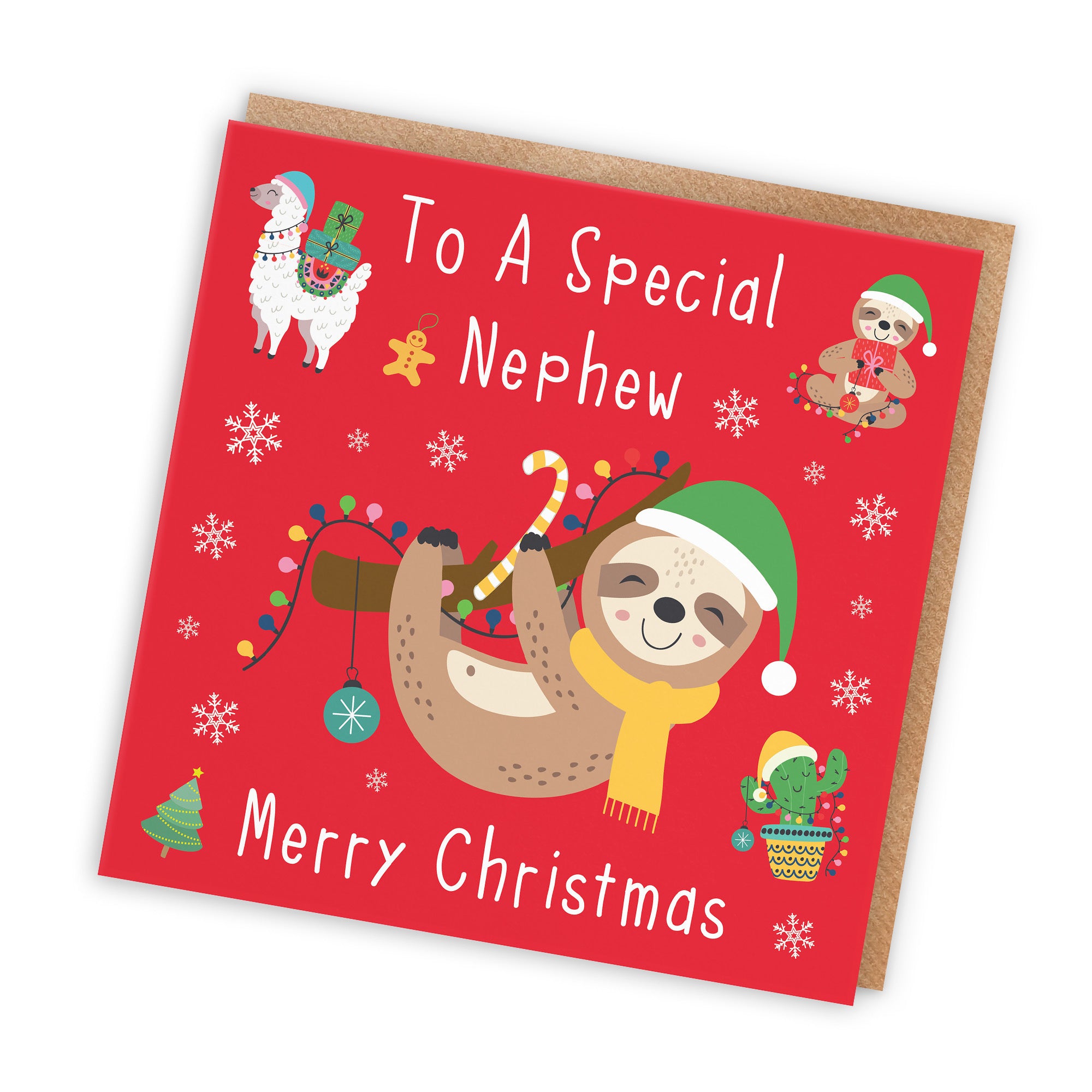Nephew Christmas Card Sloth & Llama - Default Title (TH03121)