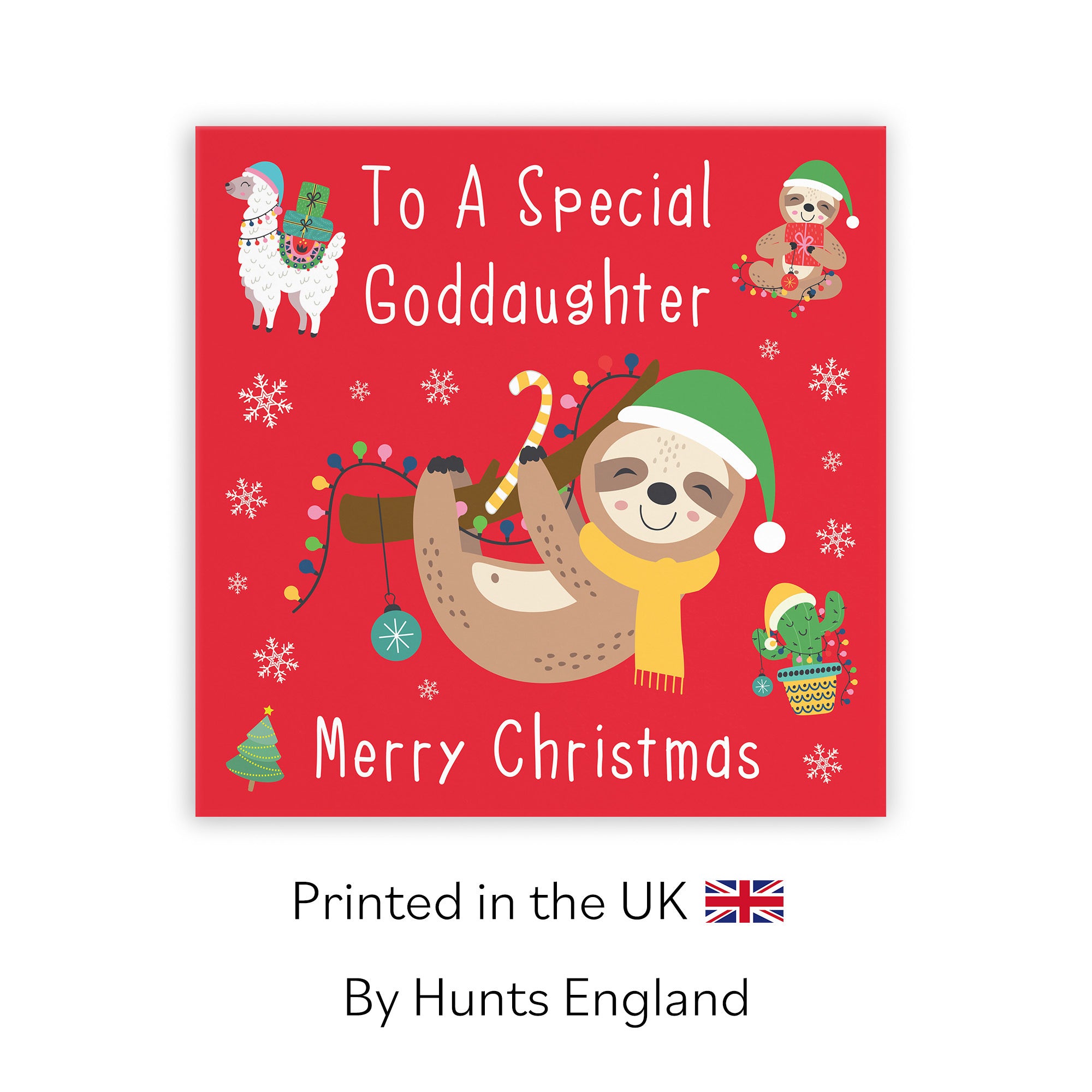 Goddaughter Christmas Card Sloth & Llama - Default Title (TH03123)