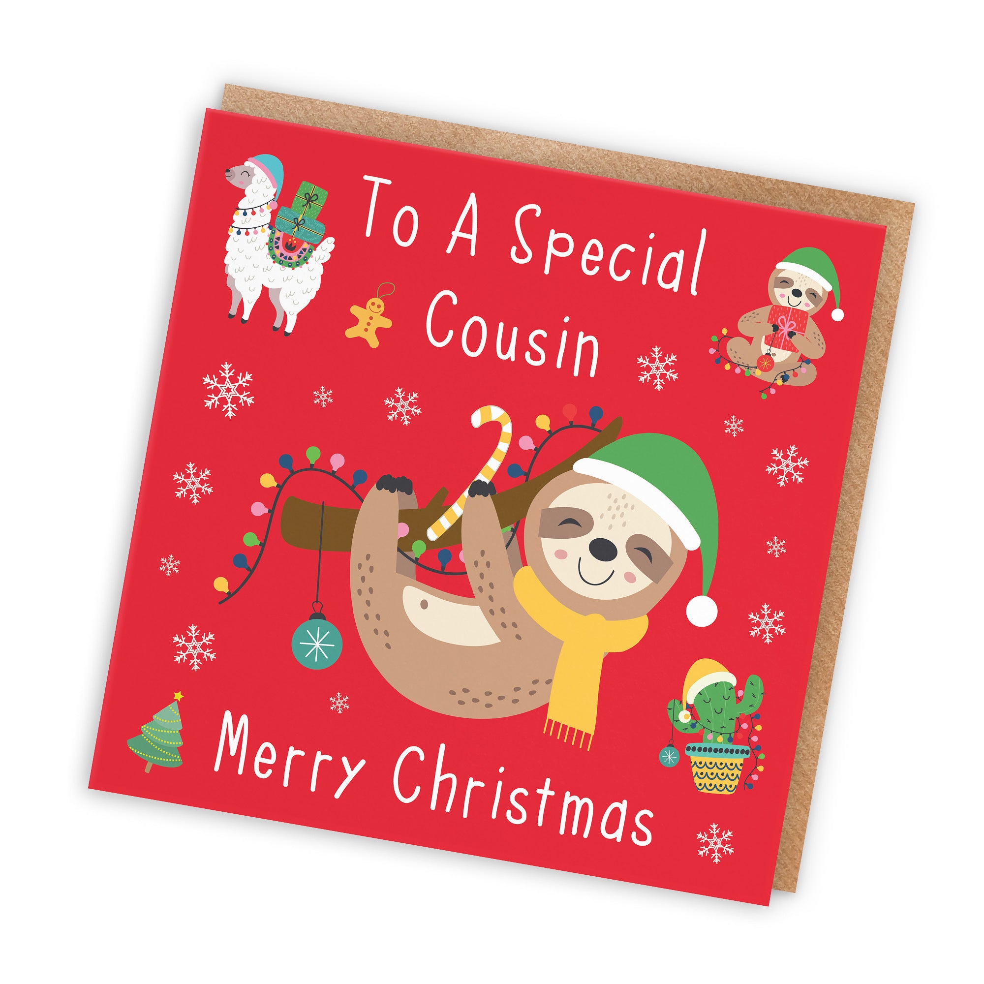 Cousin Christmas Card Sloth & Llama - Default Title (TH03124)