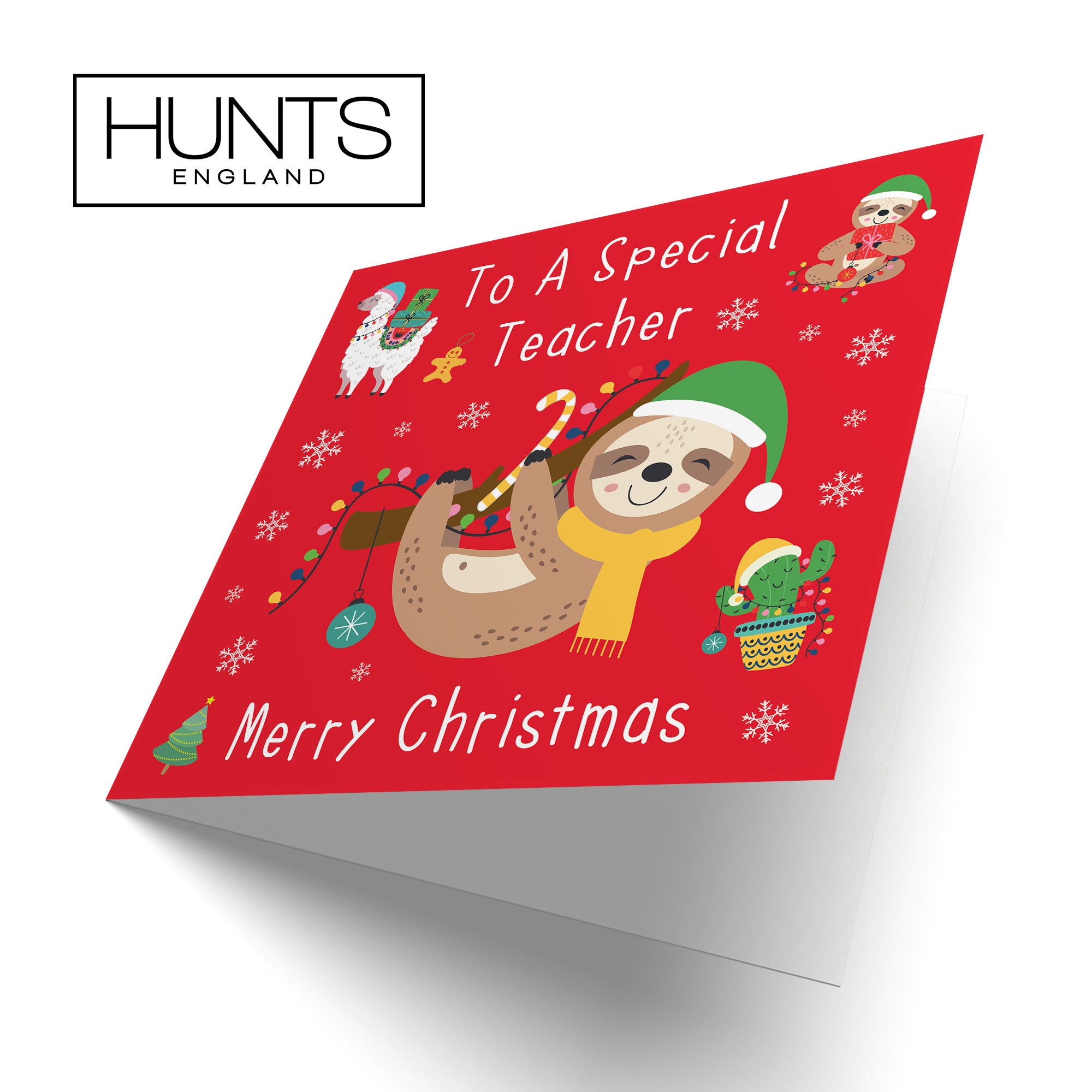 Teacher Christmas Card Sloth & Llama - Default Title (TH03125)