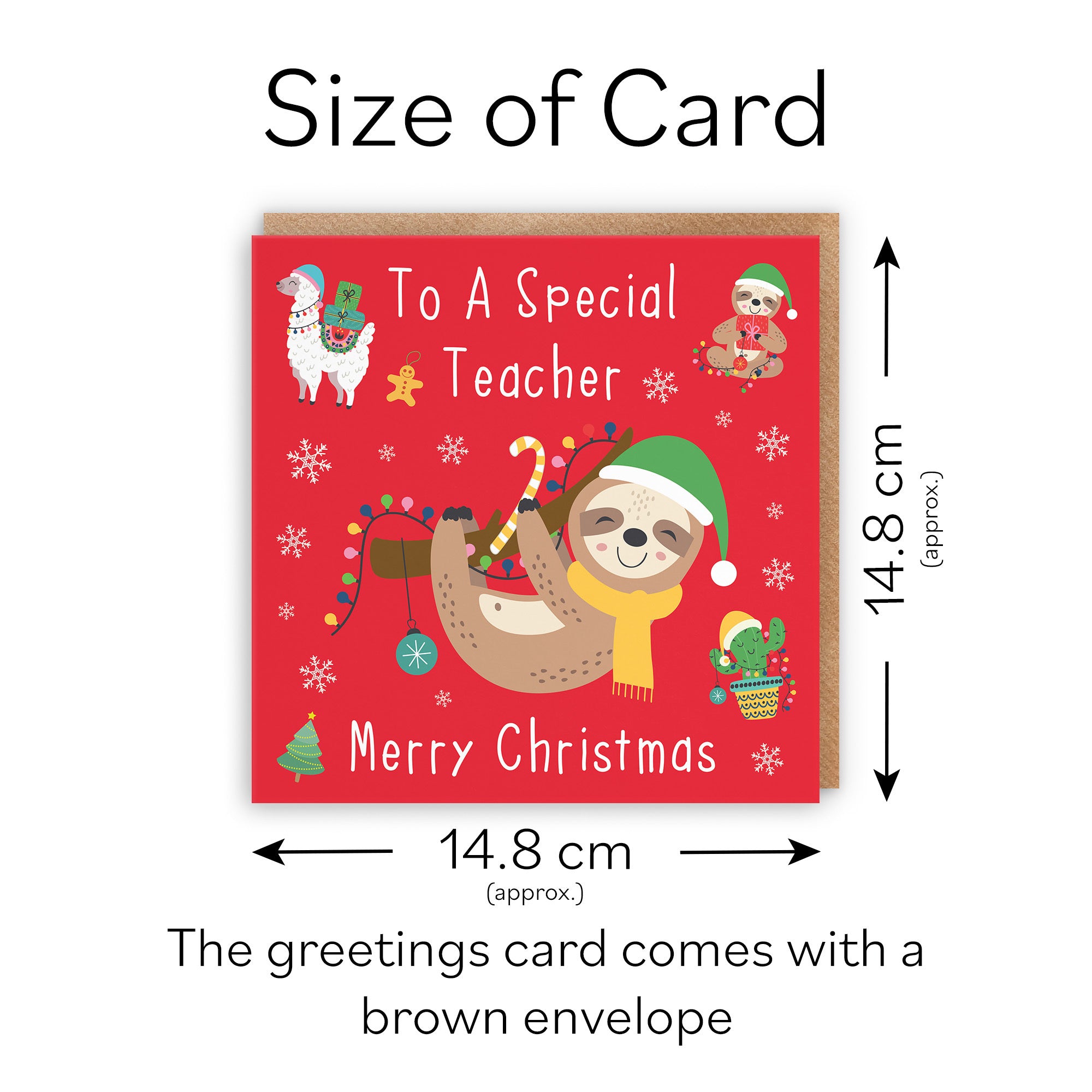 Teacher Christmas Card Sloth & Llama - Default Title (TH03125)