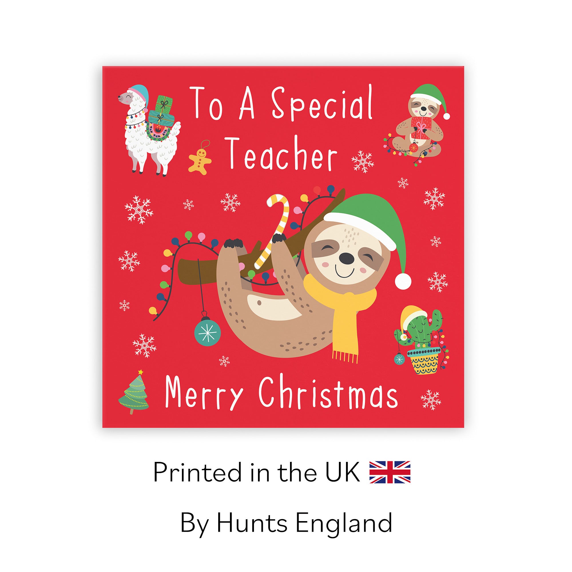 Teacher Christmas Card Sloth & Llama - Default Title (TH03125)