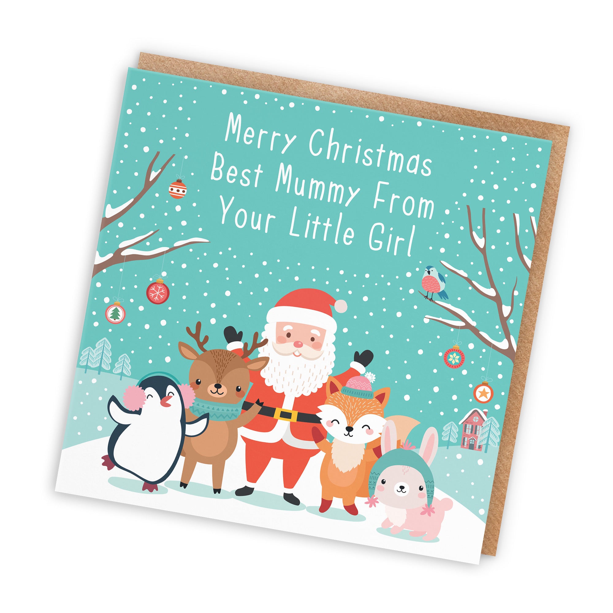 Mummy Christmas Card From Girl Santa & Friends - Default Title (TH03150)