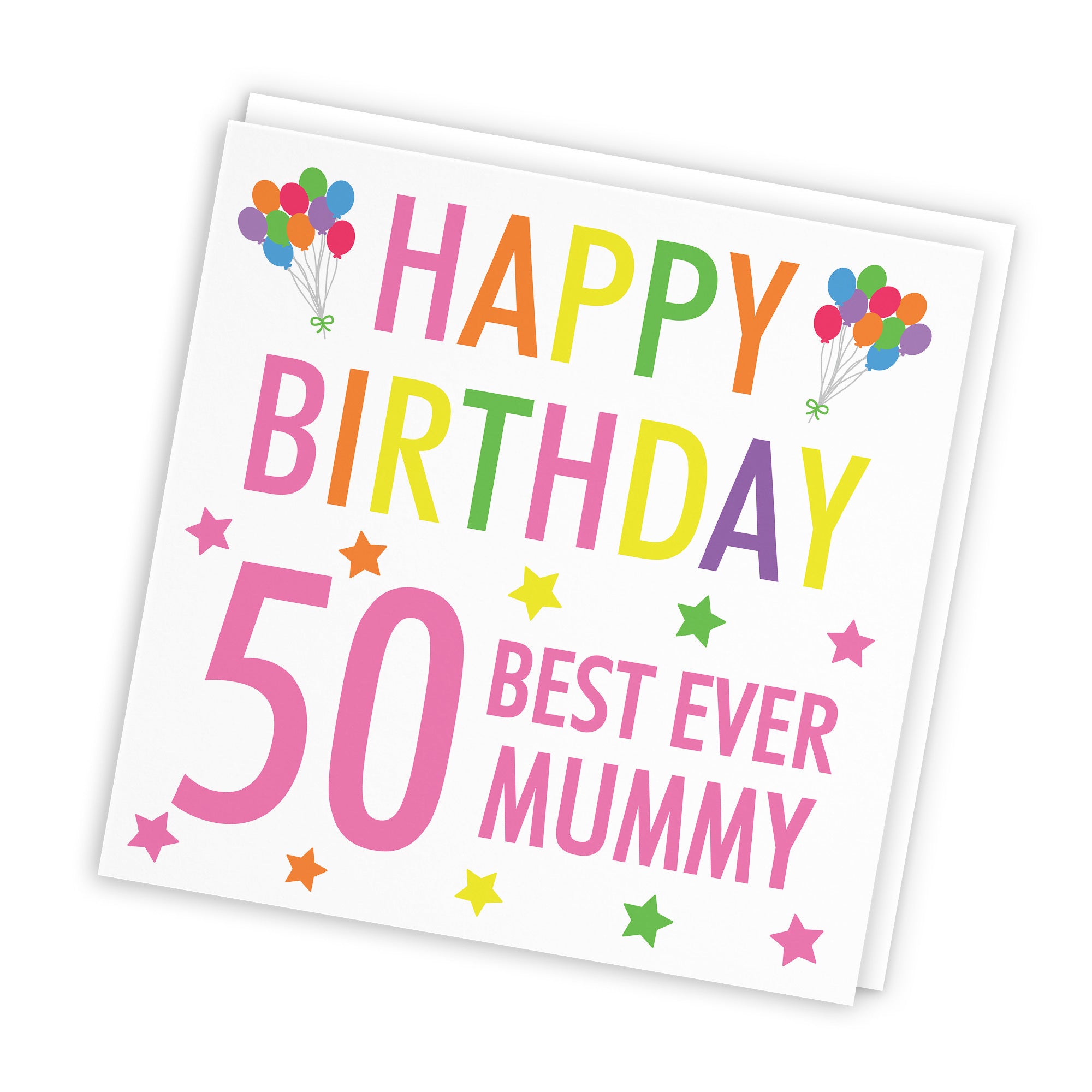 50th Mummy Birthday Card Colourful - Default Title (TH03152)