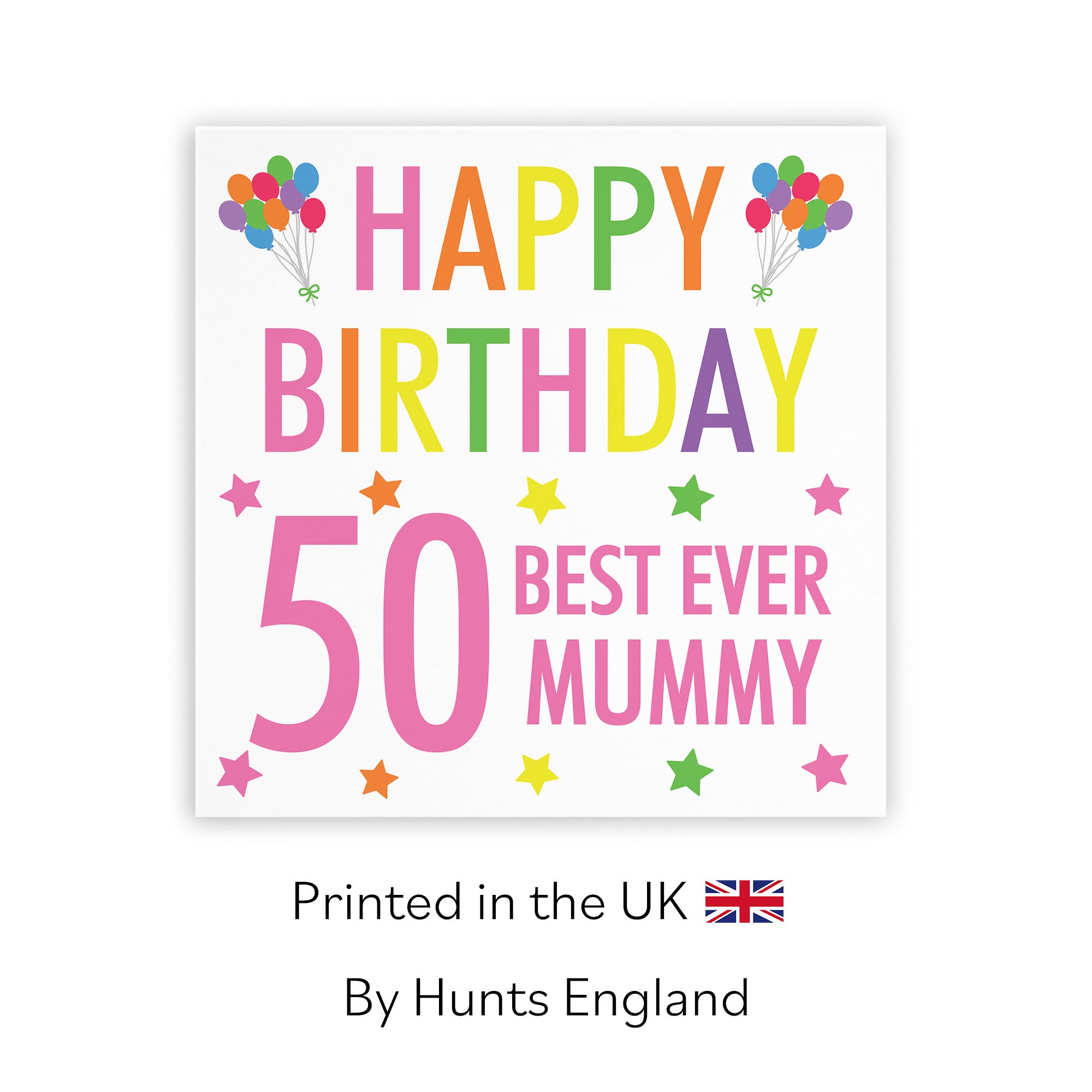 50th Mummy Birthday Card Colourful - Default Title (TH03152)