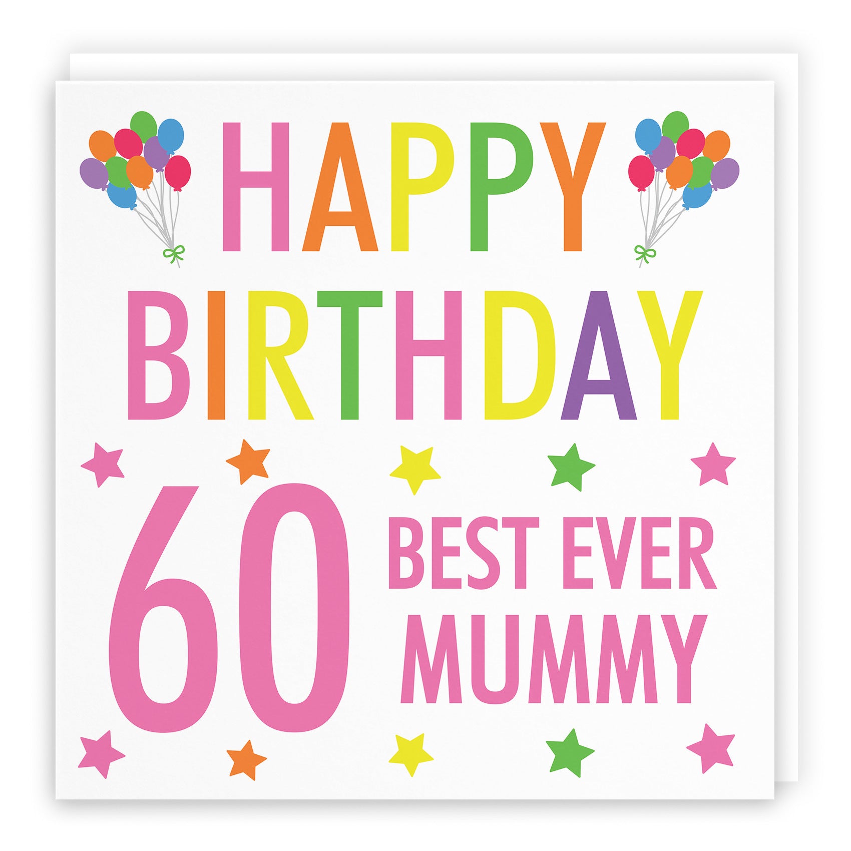 60th Mummy Birthday Card Colourful - Default Title (TH03153)
