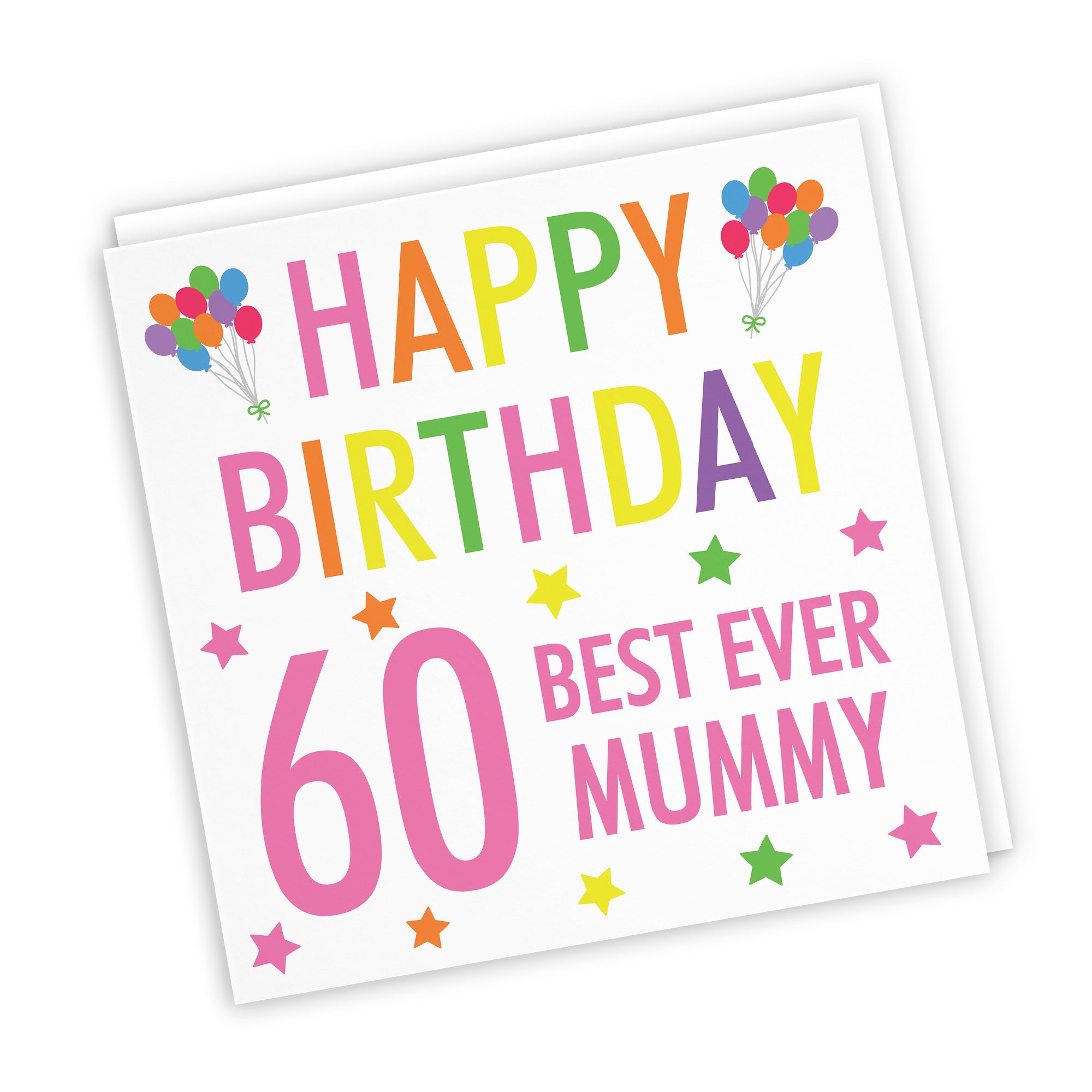 60th Mummy Birthday Card Colourful - Default Title (TH03153)