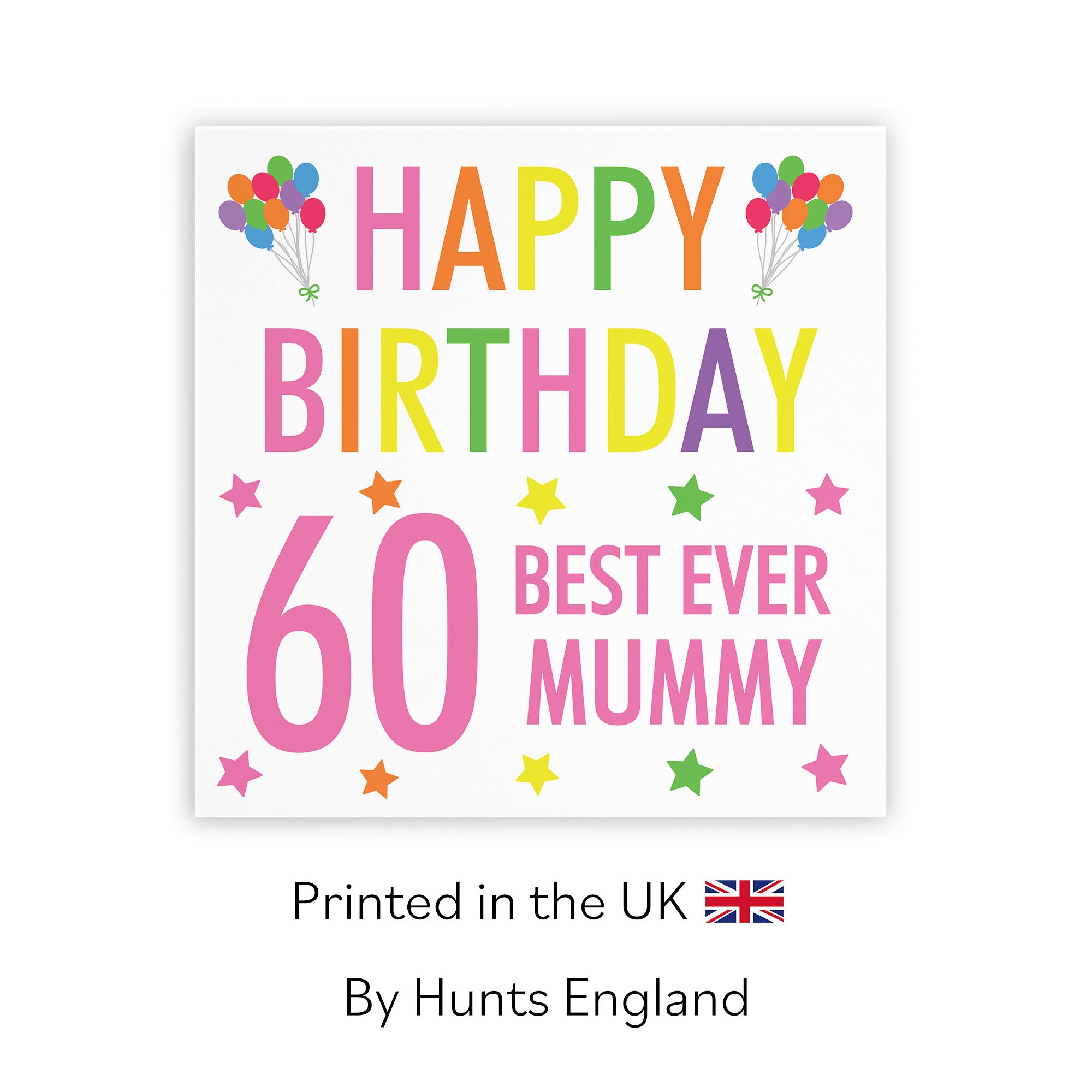 60th Mummy Birthday Card Colourful - Default Title (TH03153)