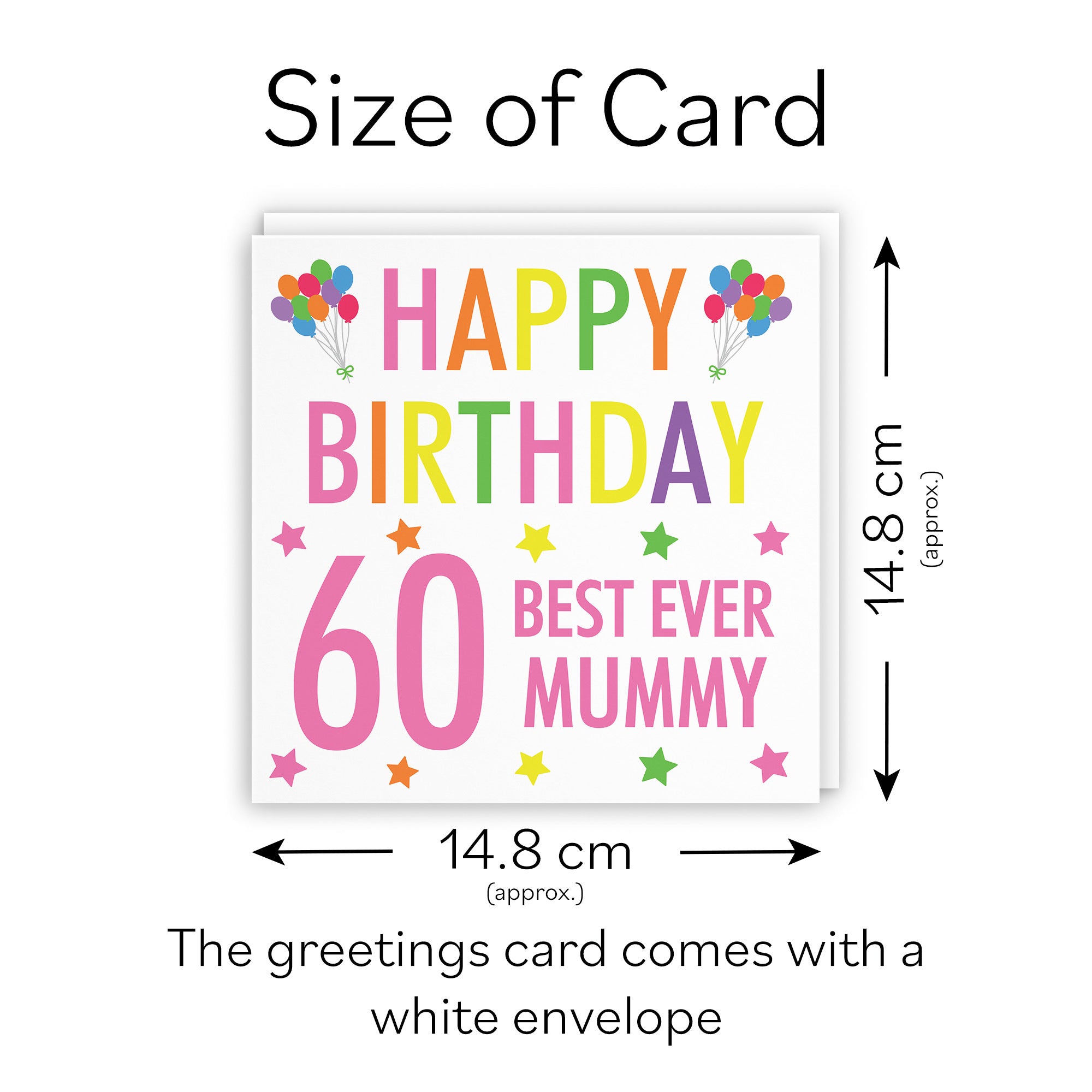 60th Mummy Birthday Card Colourful - Default Title (TH03153)