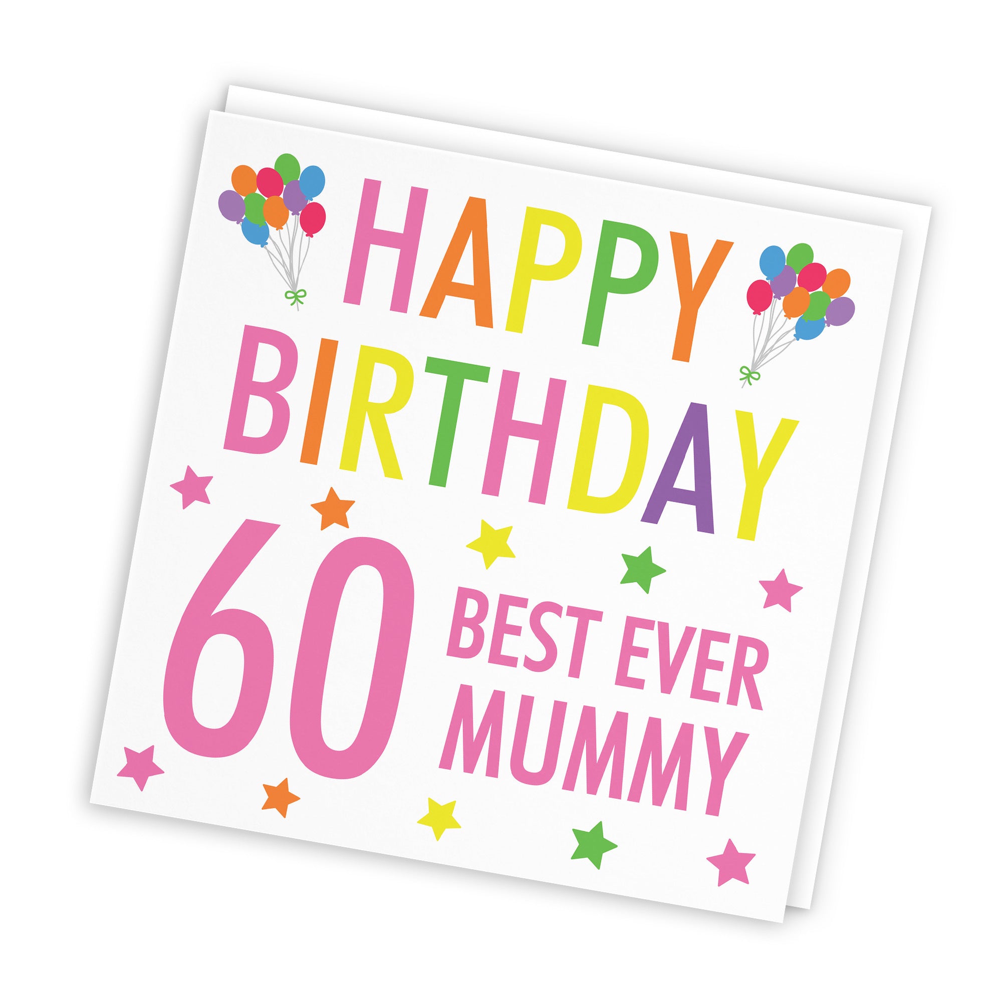 60th Mummy Birthday Card Colourful - Default Title (TH03153)