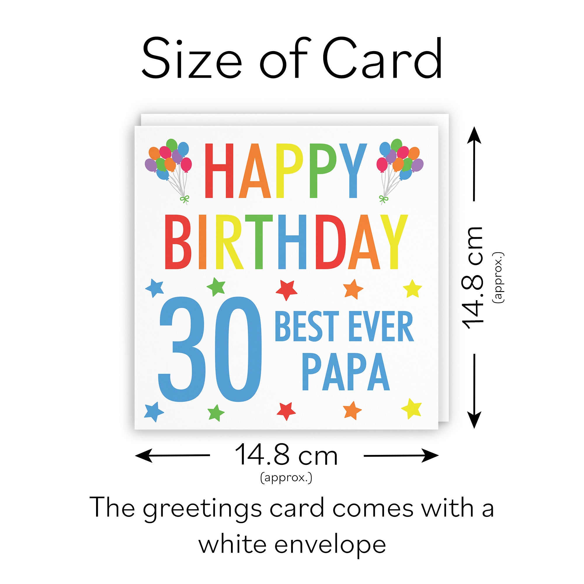 30th Papa Birthday Card Colourful - Default Title (TH03154)