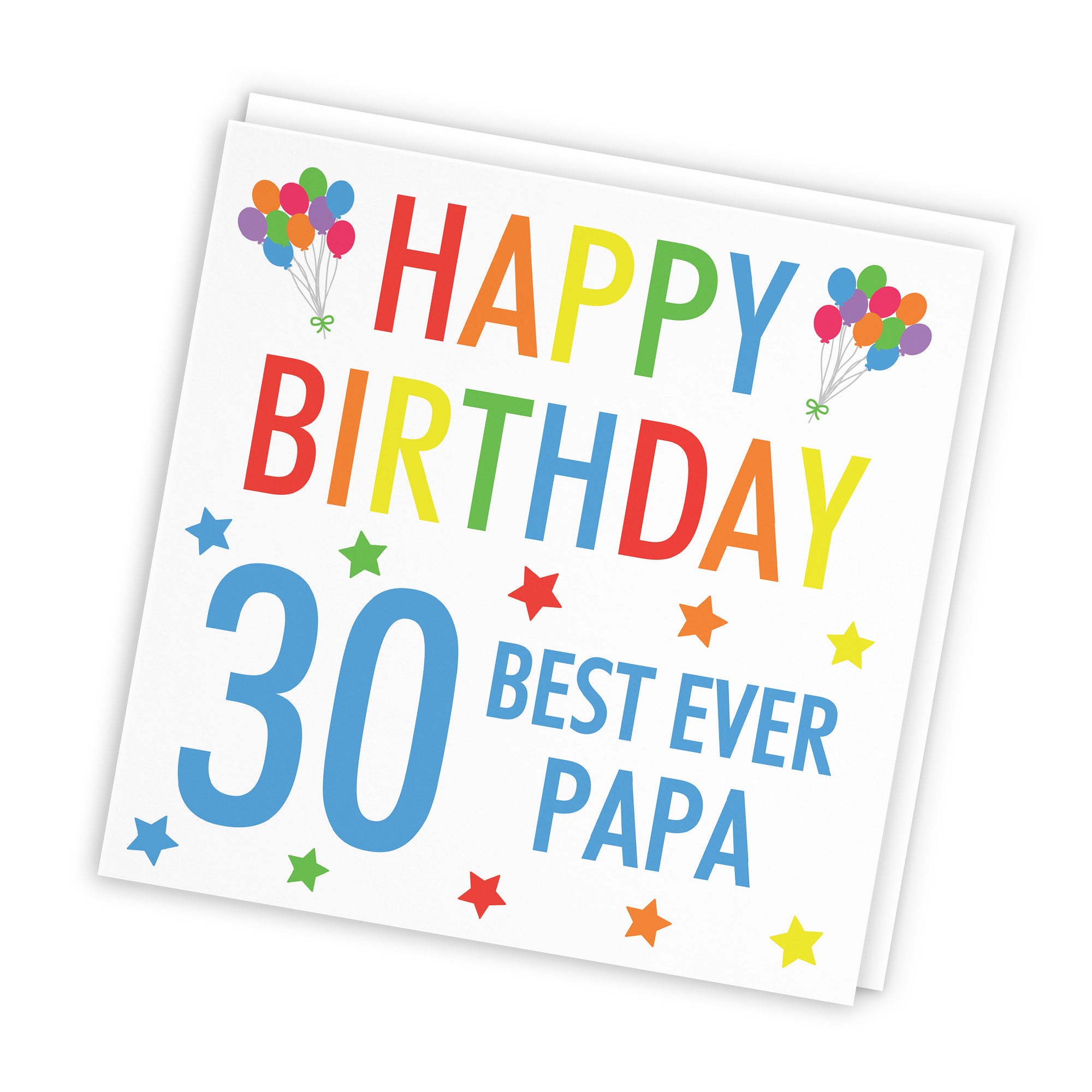 30th Papa Birthday Card Colourful - Default Title (TH03154)
