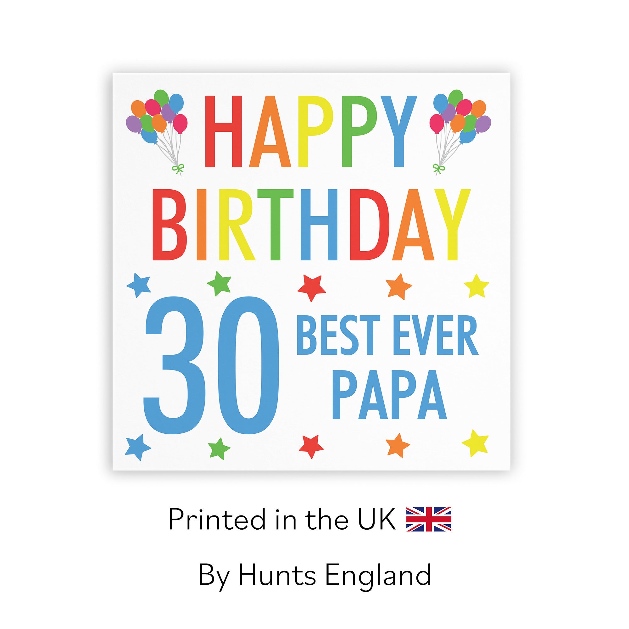 30th Papa Birthday Card Colourful - Default Title (TH03154)