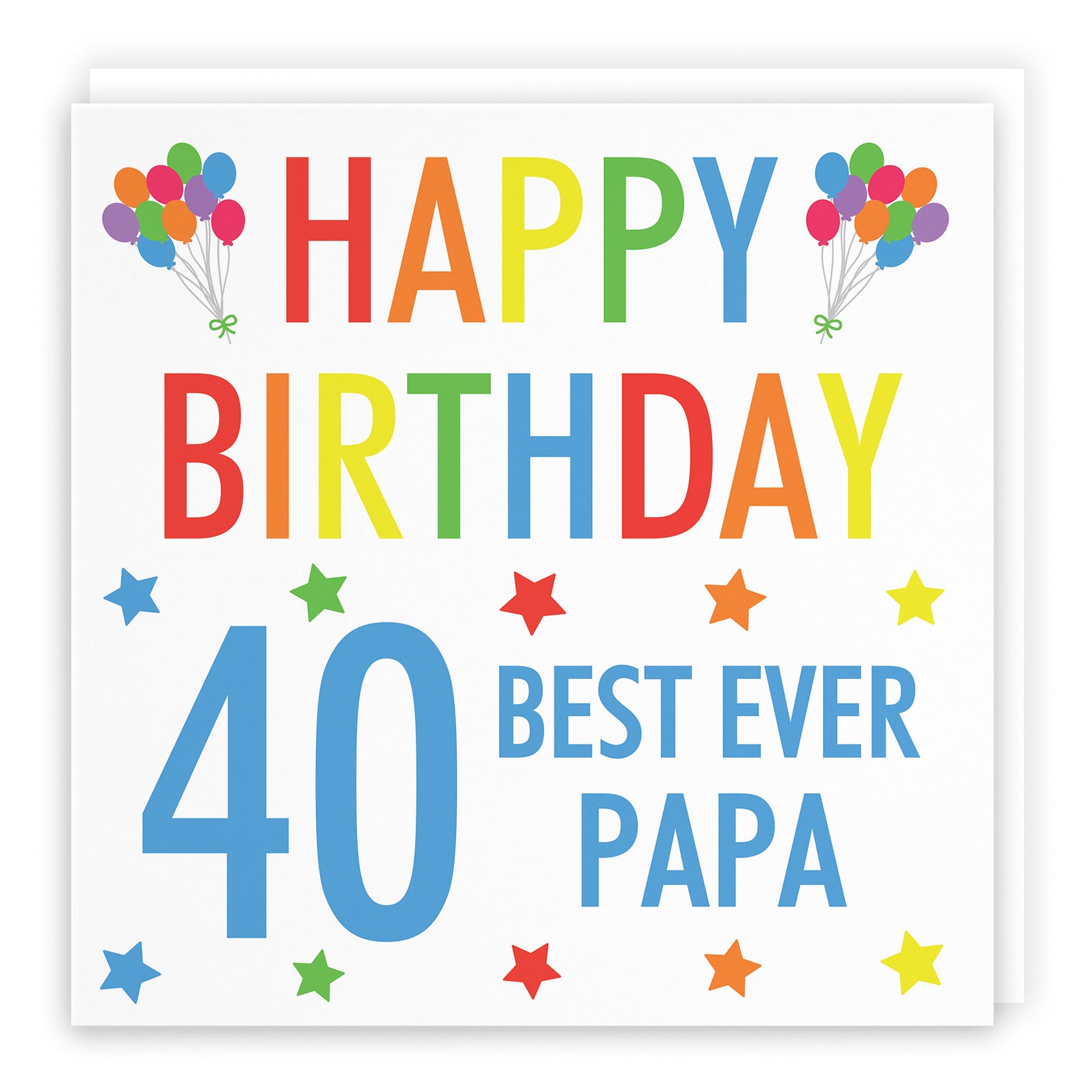 40th Papa Birthday Card Colourful - Default Title (TH03155)
