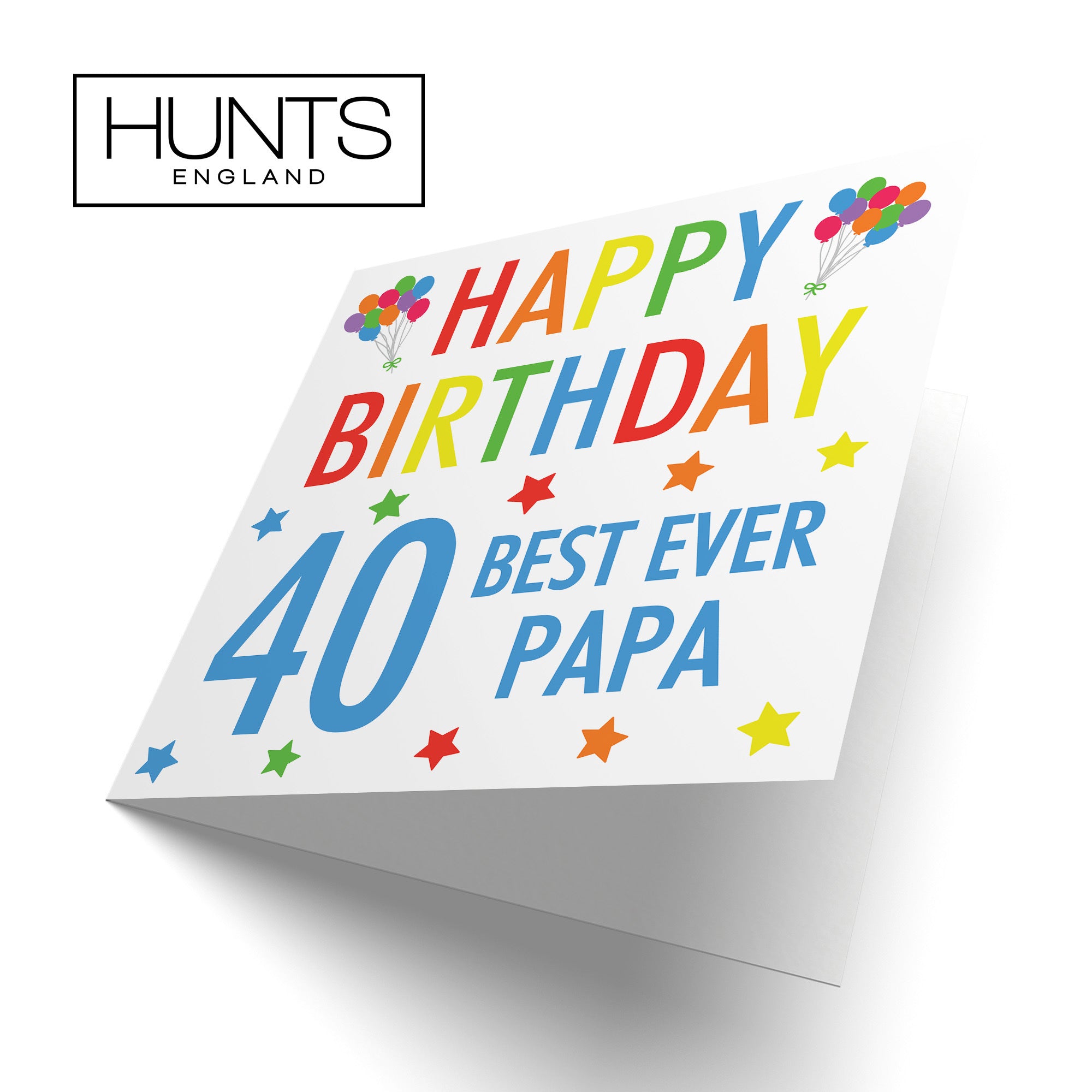 40th Papa Birthday Card Colourful - Default Title (TH03155)