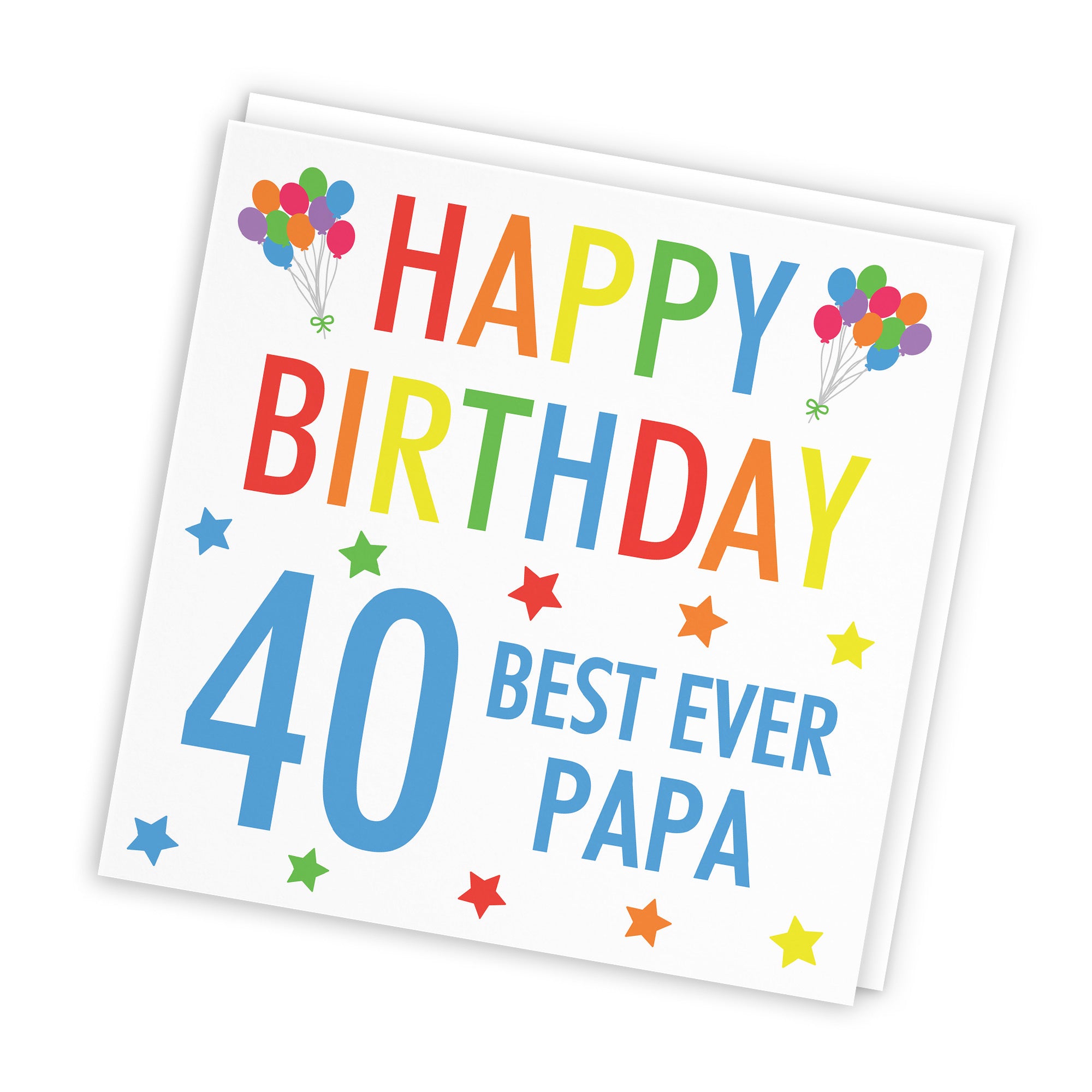 40th Papa Birthday Card Colourful - Default Title (TH03155)