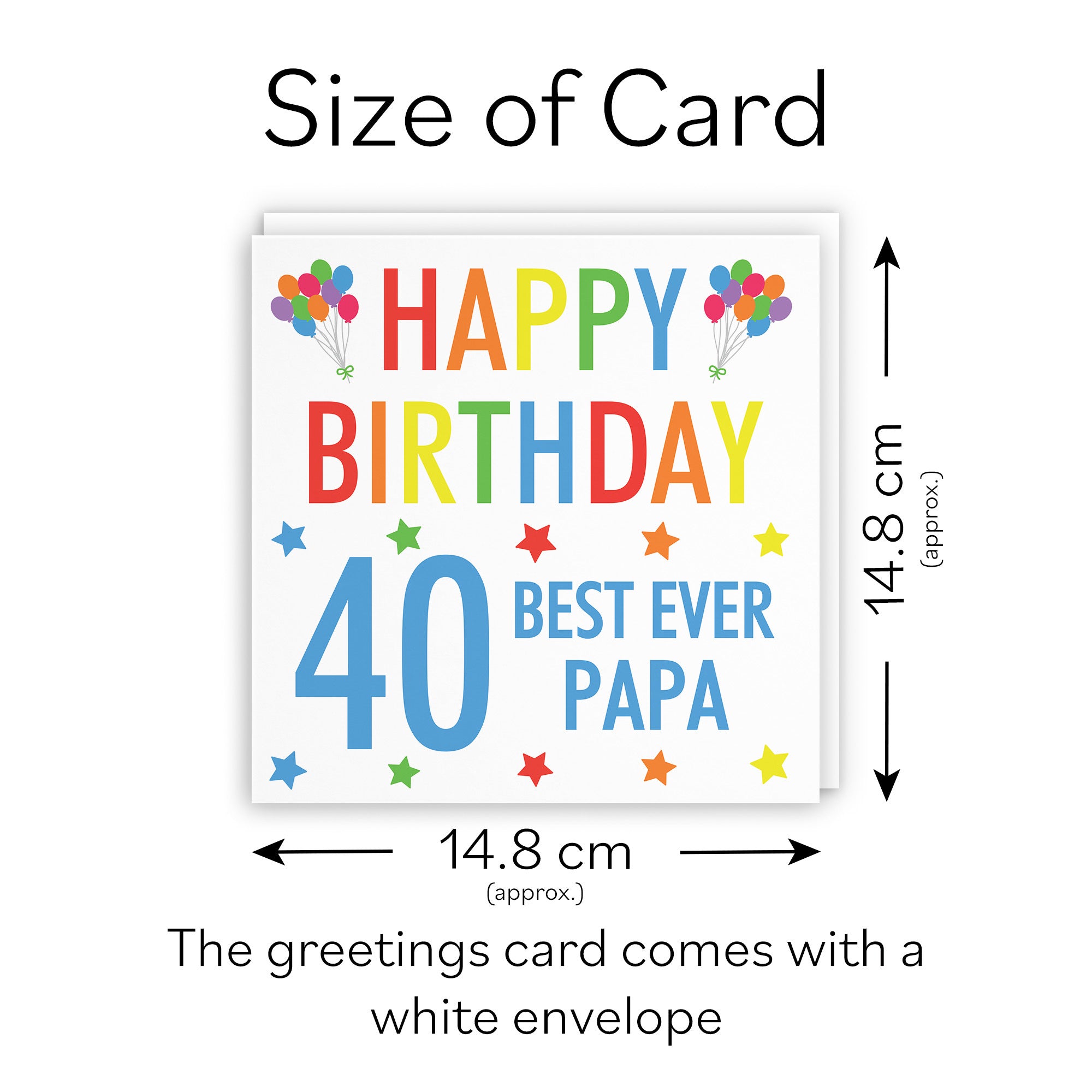 40th Papa Birthday Card Colourful - Default Title (TH03155)