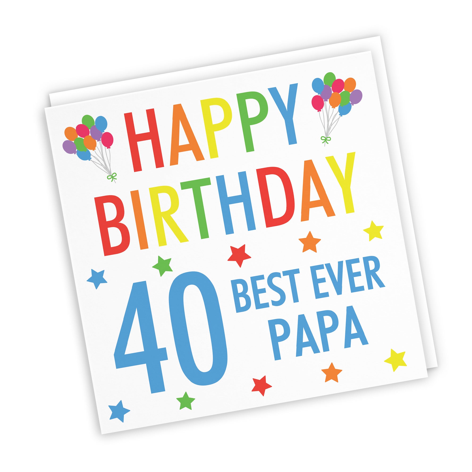 40th Papa Birthday Card Colourful - Default Title (TH03155)