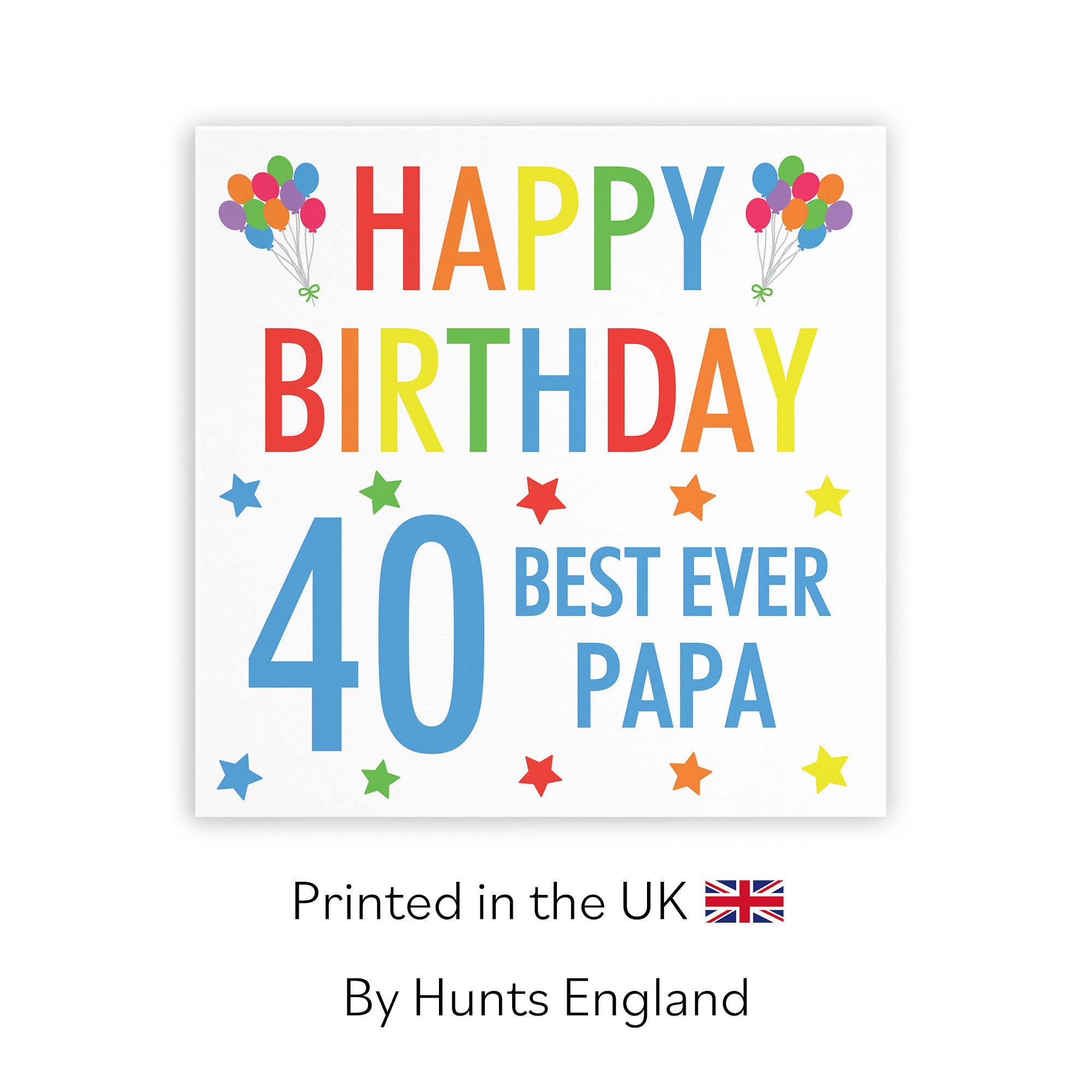 40th Papa Birthday Card Colourful - Default Title (TH03155)
