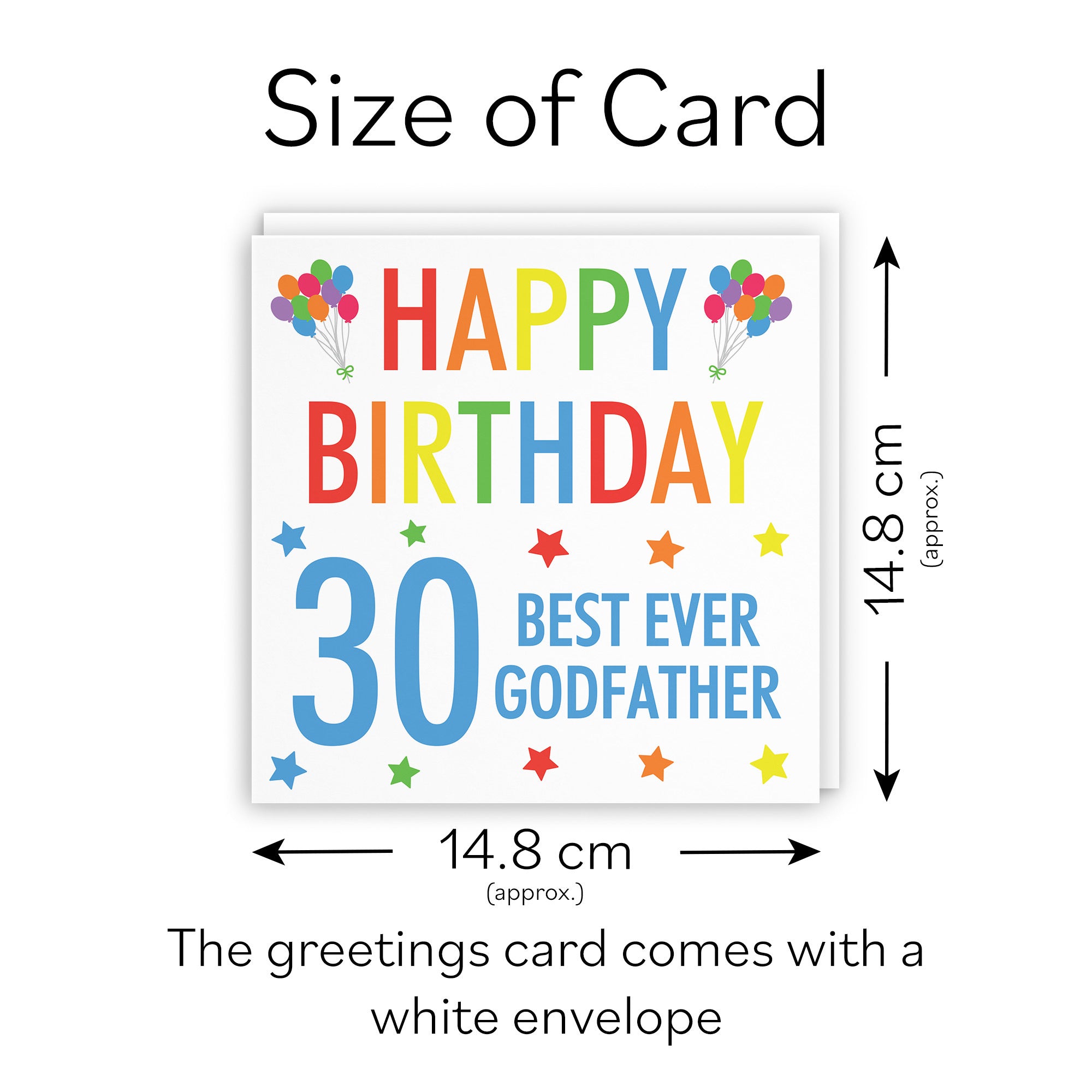 30th Godfather Birthday Card Colourful - Default Title (TH03156)