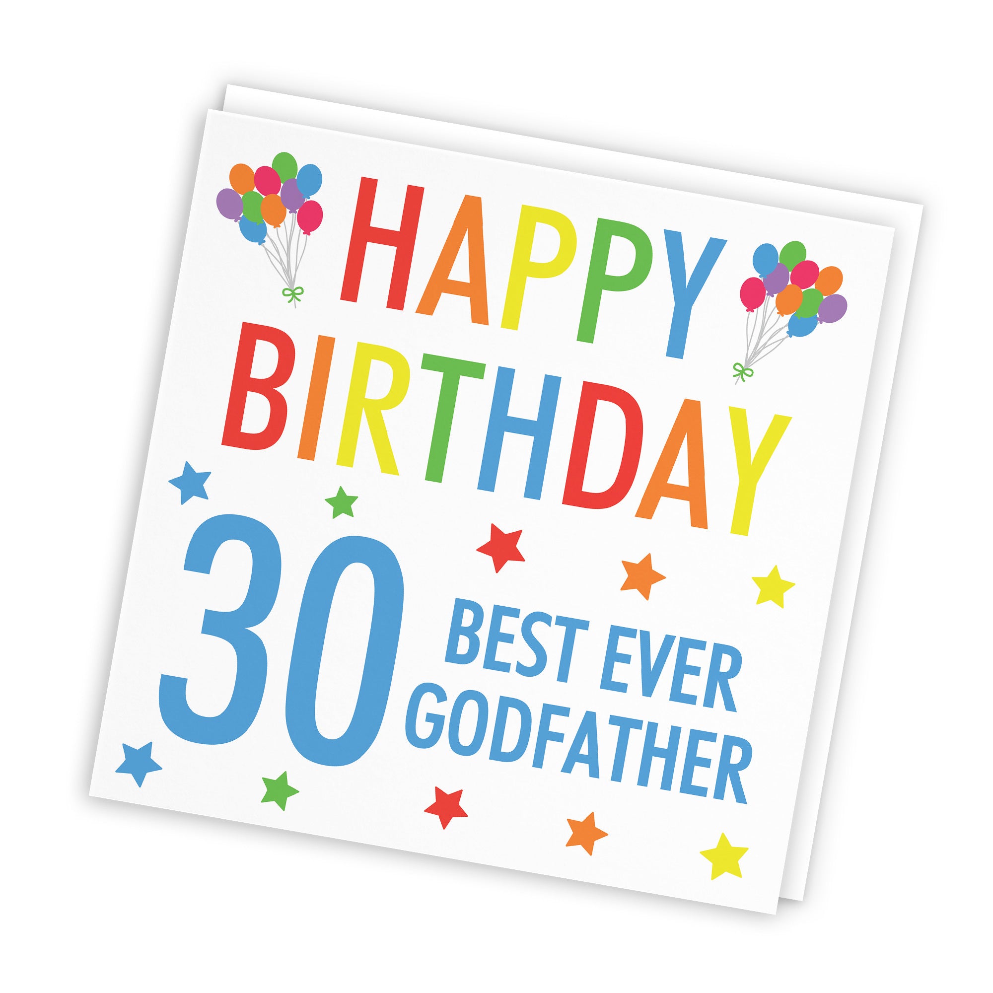 30th Godfather Birthday Card Colourful - Default Title (TH03156)