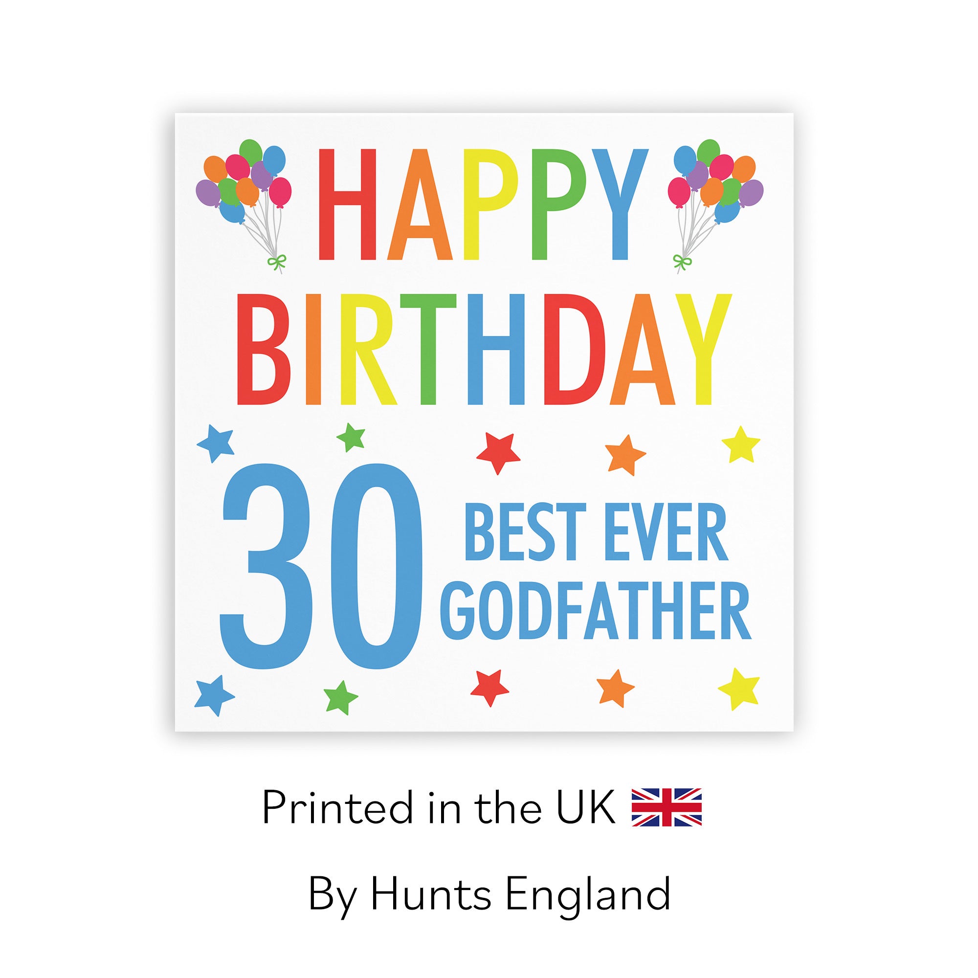 30th Godfather Birthday Card Colourful - Default Title (TH03156)