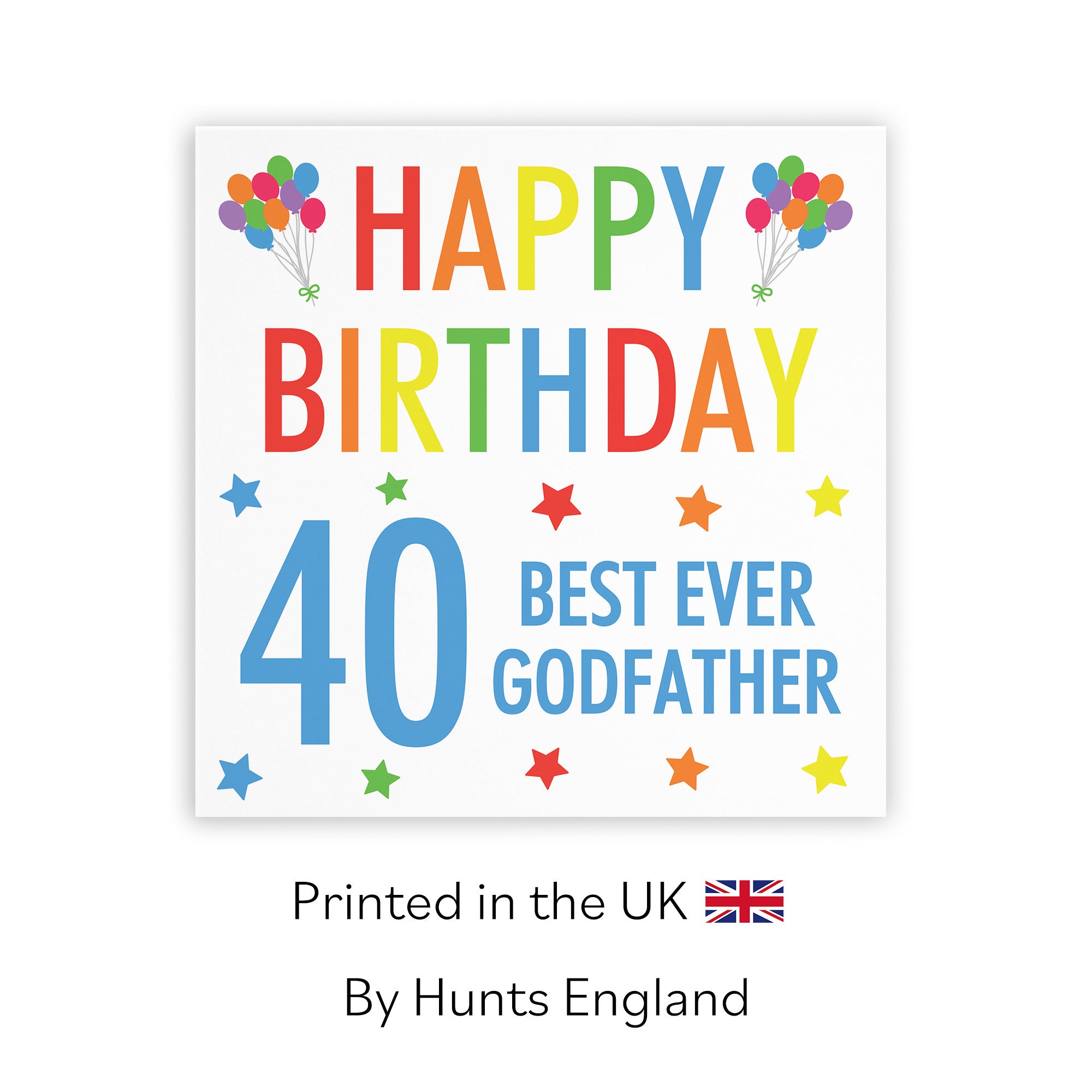 40th Godfather Birthday Card Colourful - Default Title (TH03157)